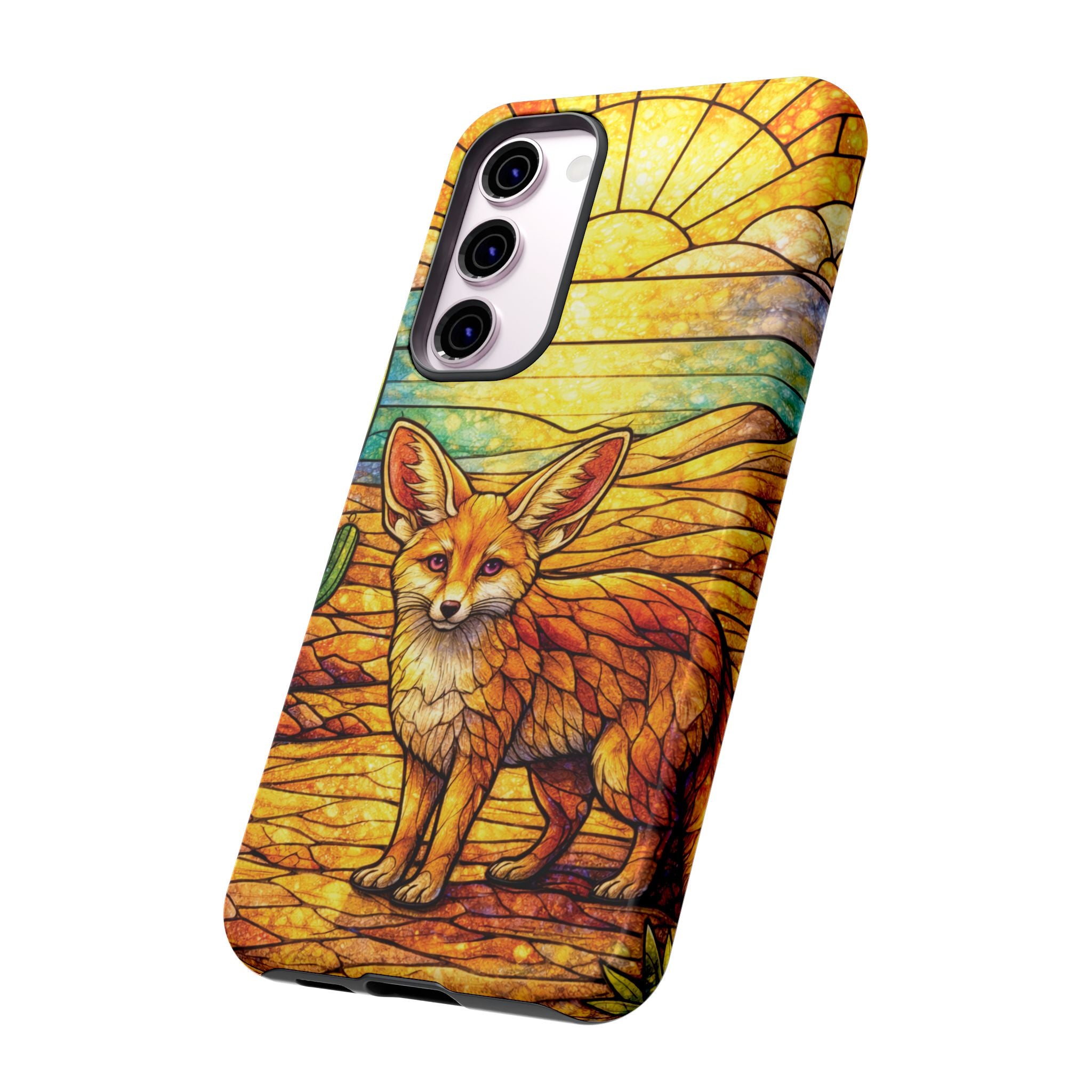 Desert Fox Stained Glass Phone Case — Galaxy & iPhone Pixel Compatible