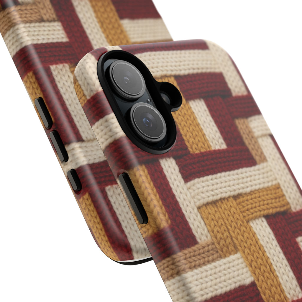 Yarn Pattern Phone Case Cozy Knit Texture Smartphone Protective Cover Elegant Design Mobile Device Cases for Samsung iPhone Pixel Models