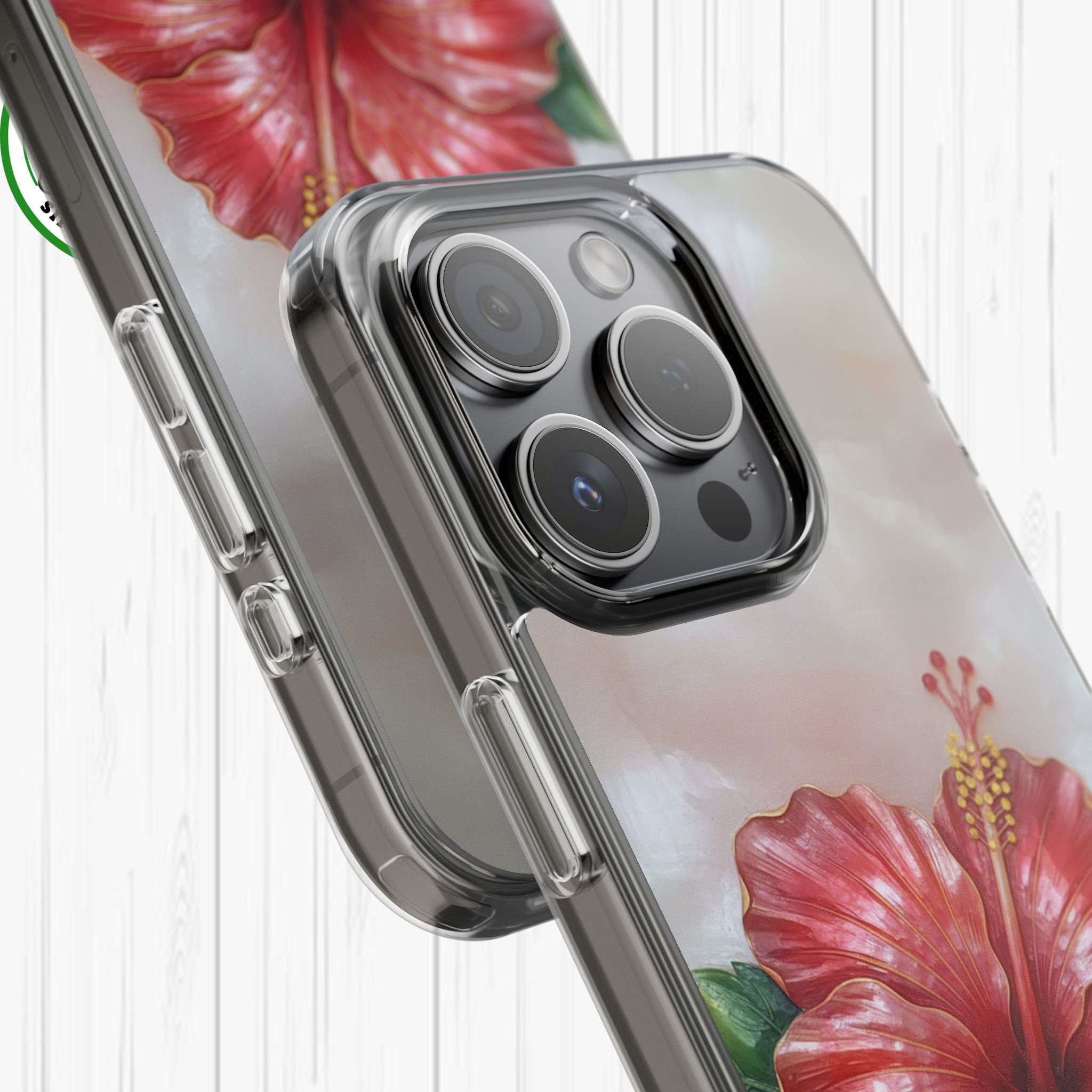 Unique Red flower art Phone Case Floral relief carving Red hibiscus sculpture Decorative tropical flower decor vibrant artistic