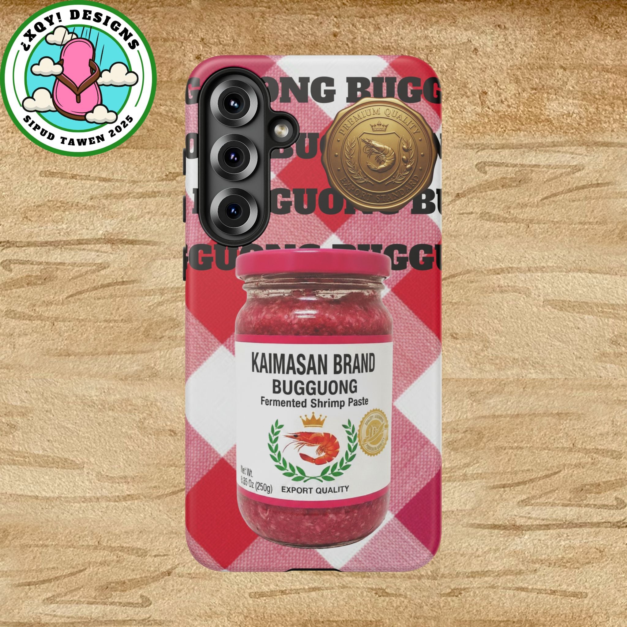 Red Gingham Phone Case Filipino Food Lover Gingham Pattern Phone Accessory Foodie Philippine Cuisine Lover Gift for Foodies