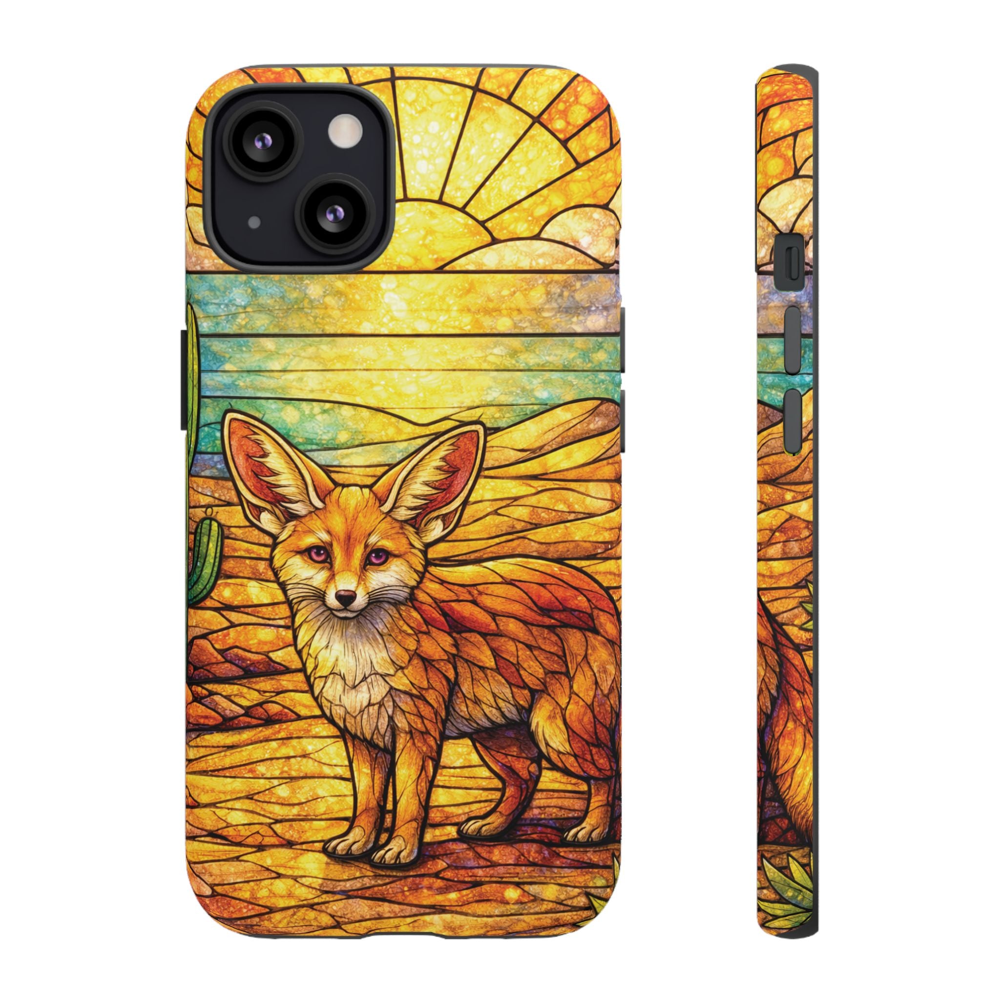 Desert Fox Stained Glass Phone Case — Galaxy & iPhone Pixel Compatible