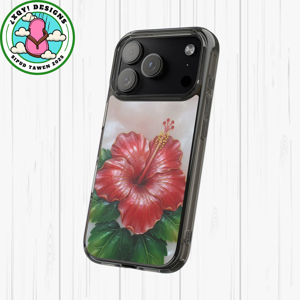 Unique Red flower art Phone Case Floral relief carving Red hibiscus sculpture Decorative tropical flower decor vibrant artistic