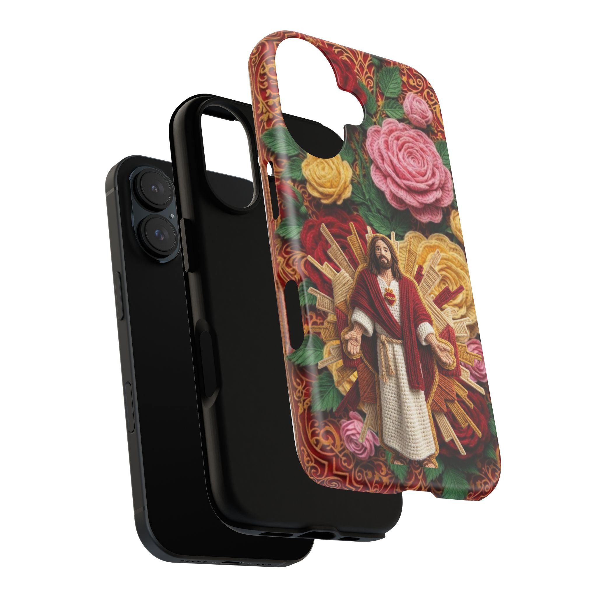 Jesus Resurrection faux-yarn phone case | Resurrection artwork phone case