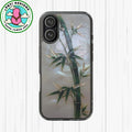 Mother of Pearl Inlay Bamboo Phone Case Nacre Art Green Bamboo Decor Handmade Pearl Shell Unique Iridescent Cover Natural Gift Idea