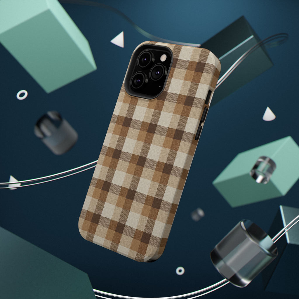 Brown Plaid Pattern Impact-Resistant Case | Checkered Phone Case