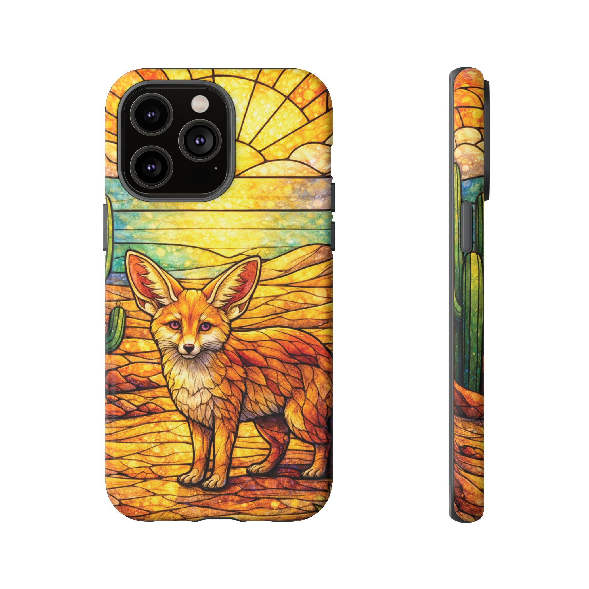 Desert Fox Stained Glass Phone Case — Galaxy & iPhone Pixel Compatible