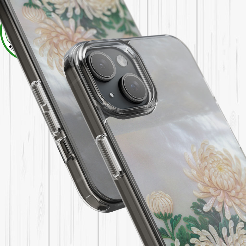 Mother of pearl inlay Phone Case Nacre art panel Chinese mother of pearl flowers Chrysanthemum wall art design elegant luxury  gift