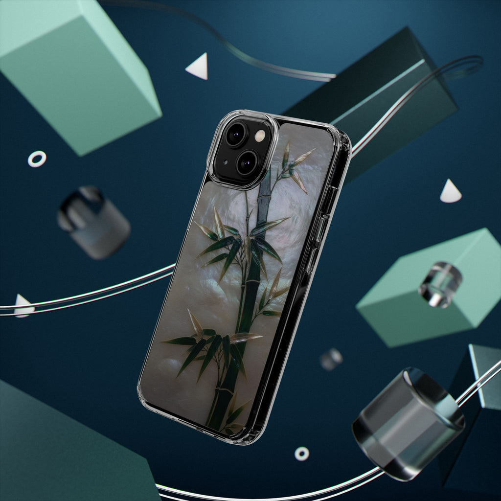 Phone Case, Mother of Pearl Bamboo Floral Design Impact-Resistant Cover, Protective Shell, Unique Gift, Accessories