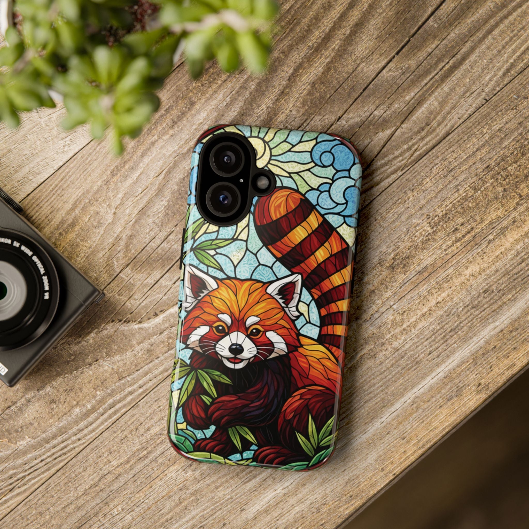 Red Panda Stained Glass Phone Case | Samsung iPhone Pixel