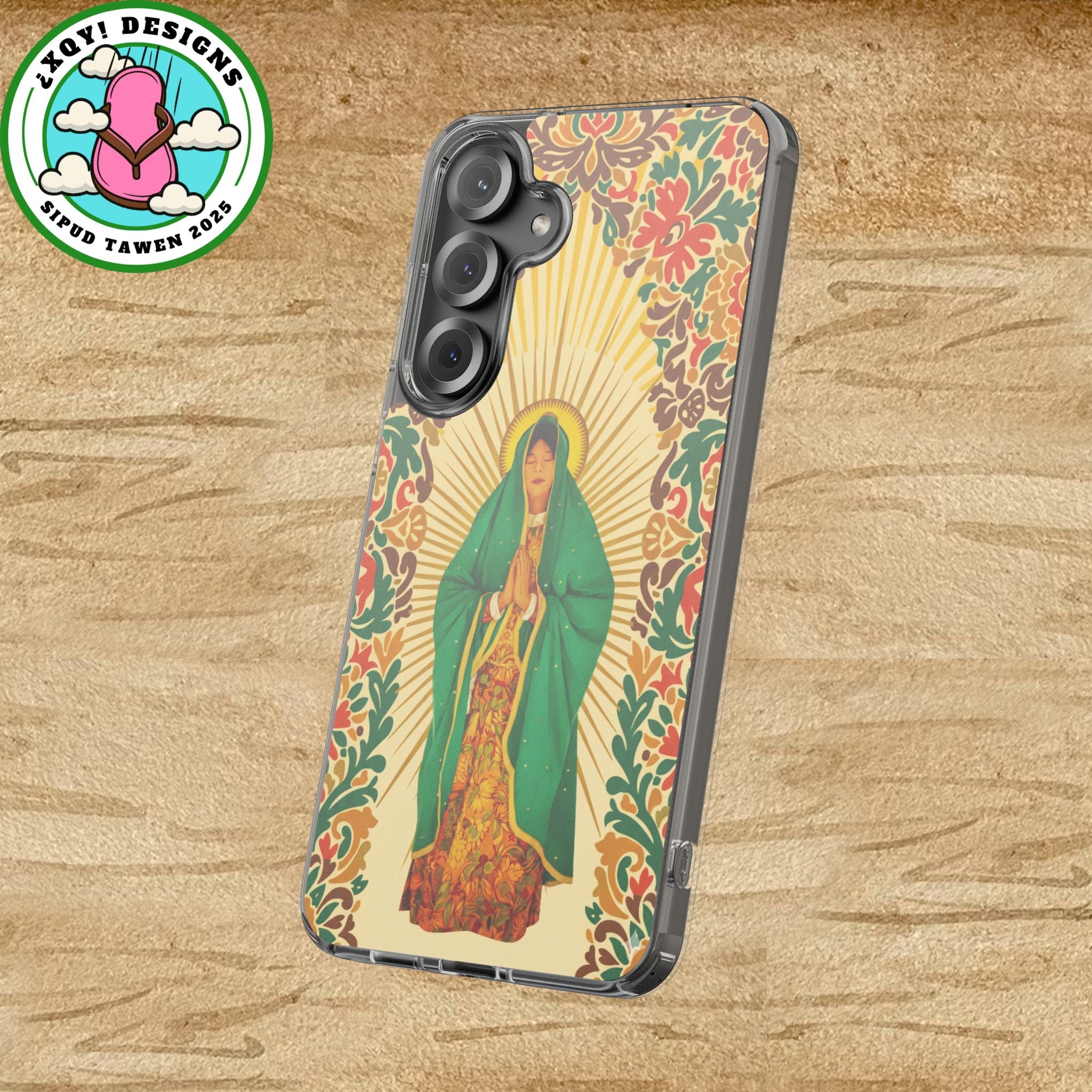 Virgin of Guadalupe Phone Case — Cut-Paper Style Religious Christian iPhone Samsung Pixel