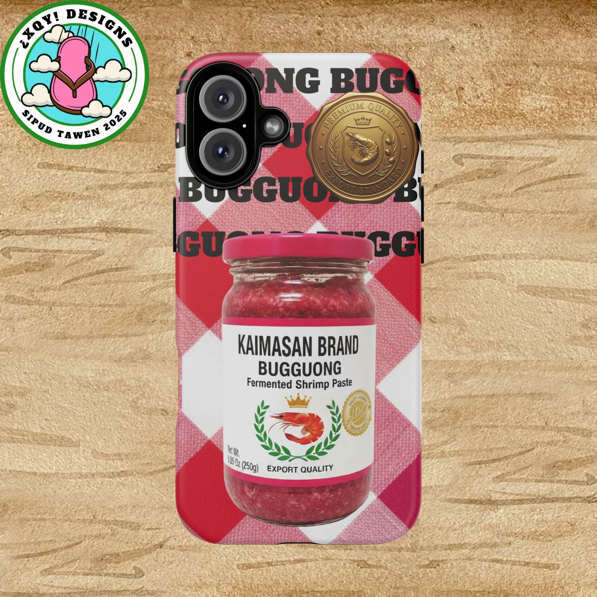 Red Gingham Phone Case Filipino Food Lover Gingham Pattern Phone Accessory Foodie Philippine Cuisine Lover Gift for Foodies