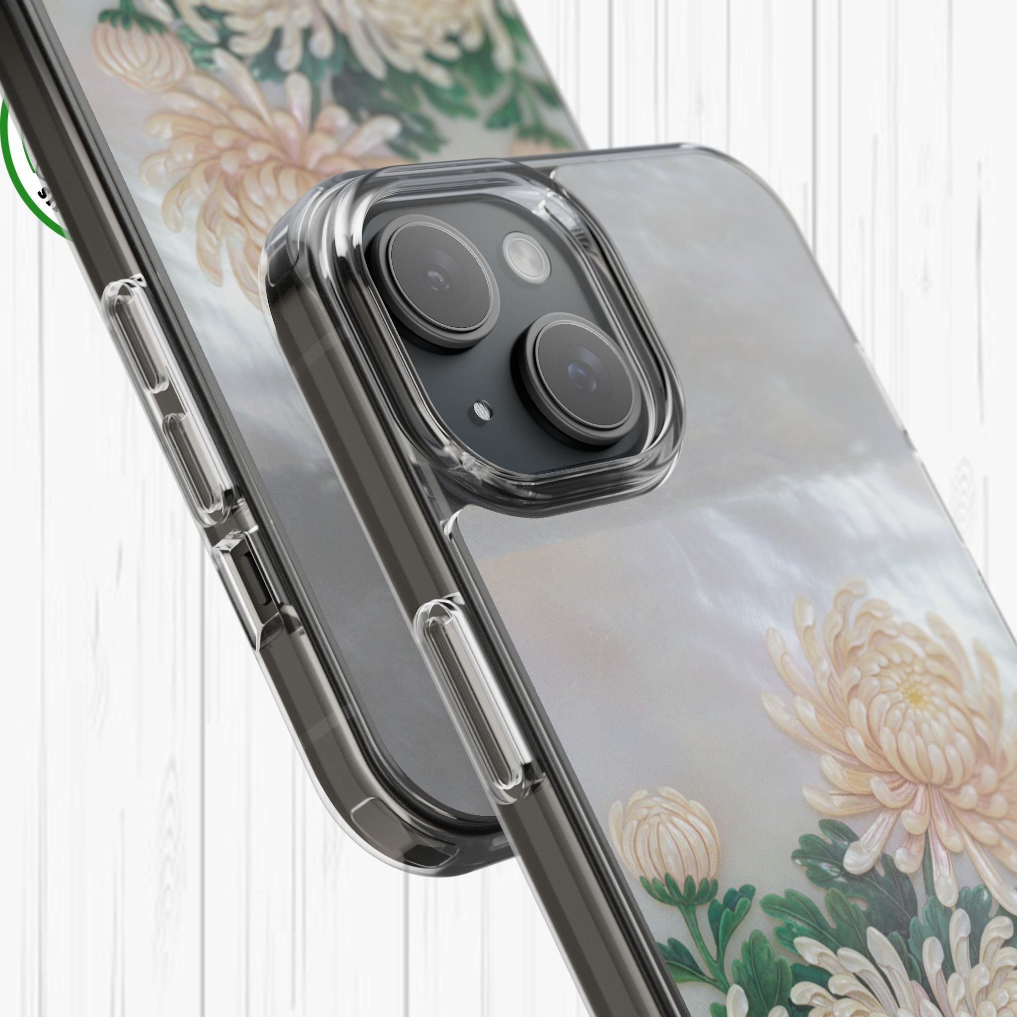 Mother of pearl inlay Phone Case Nacre art panel Chinese mother of pearl flowers Chrysanthemum wall art design elegant luxury  gift