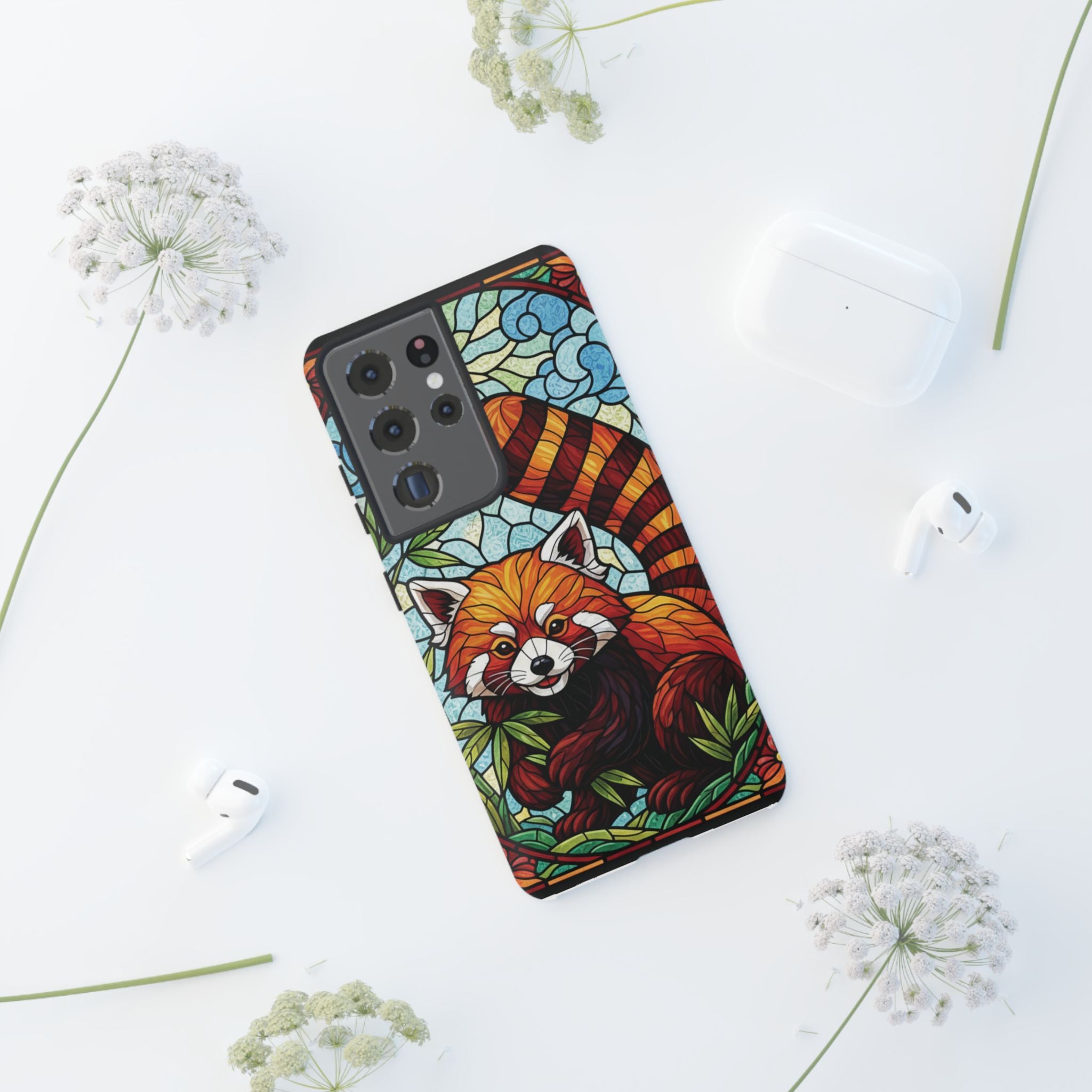 Red Panda Stained Glass Phone Case | Samsung iPhone Pixel