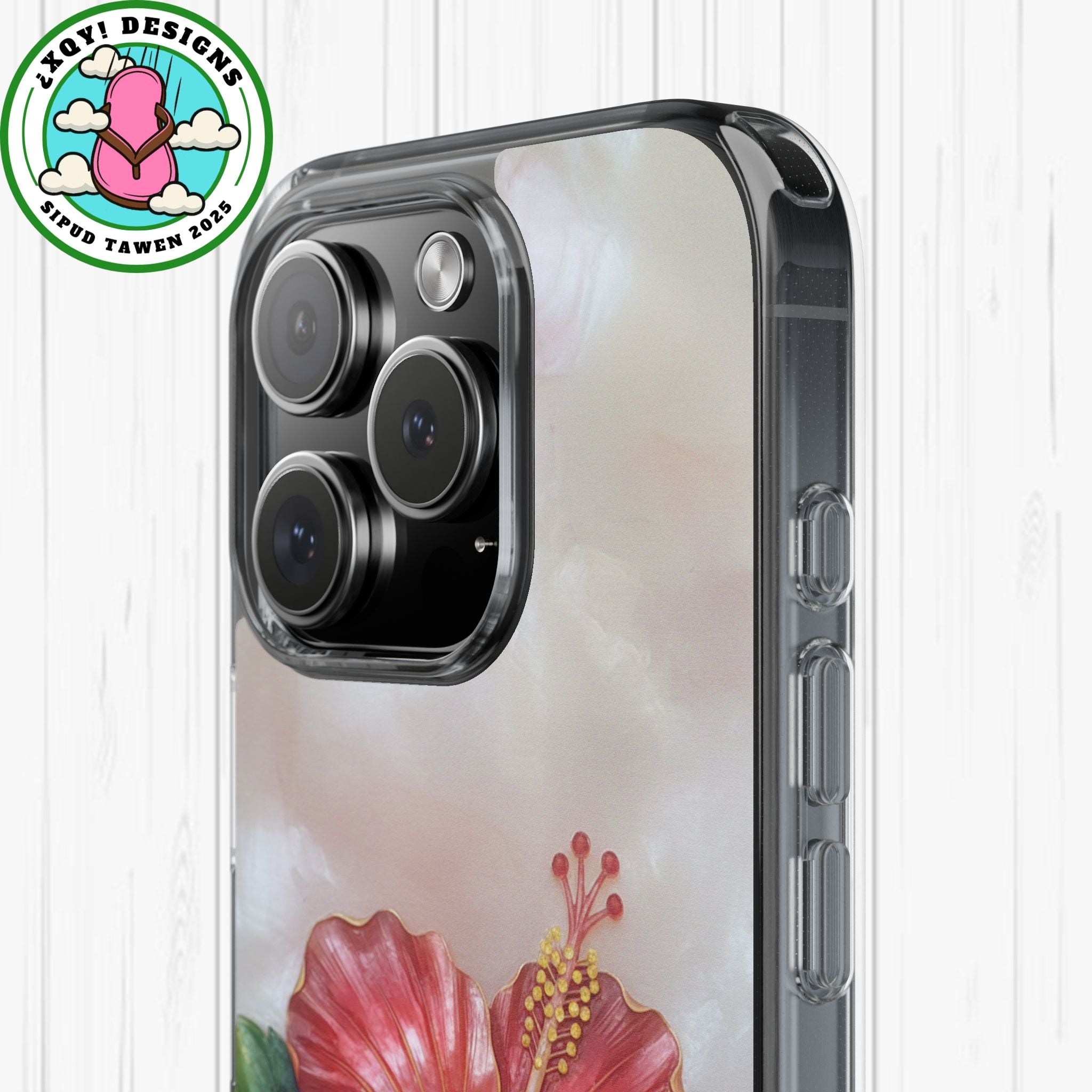 Unique Red flower art Phone Case Floral relief carving Red hibiscus sculpture Decorative tropical flower decor vibrant artistic