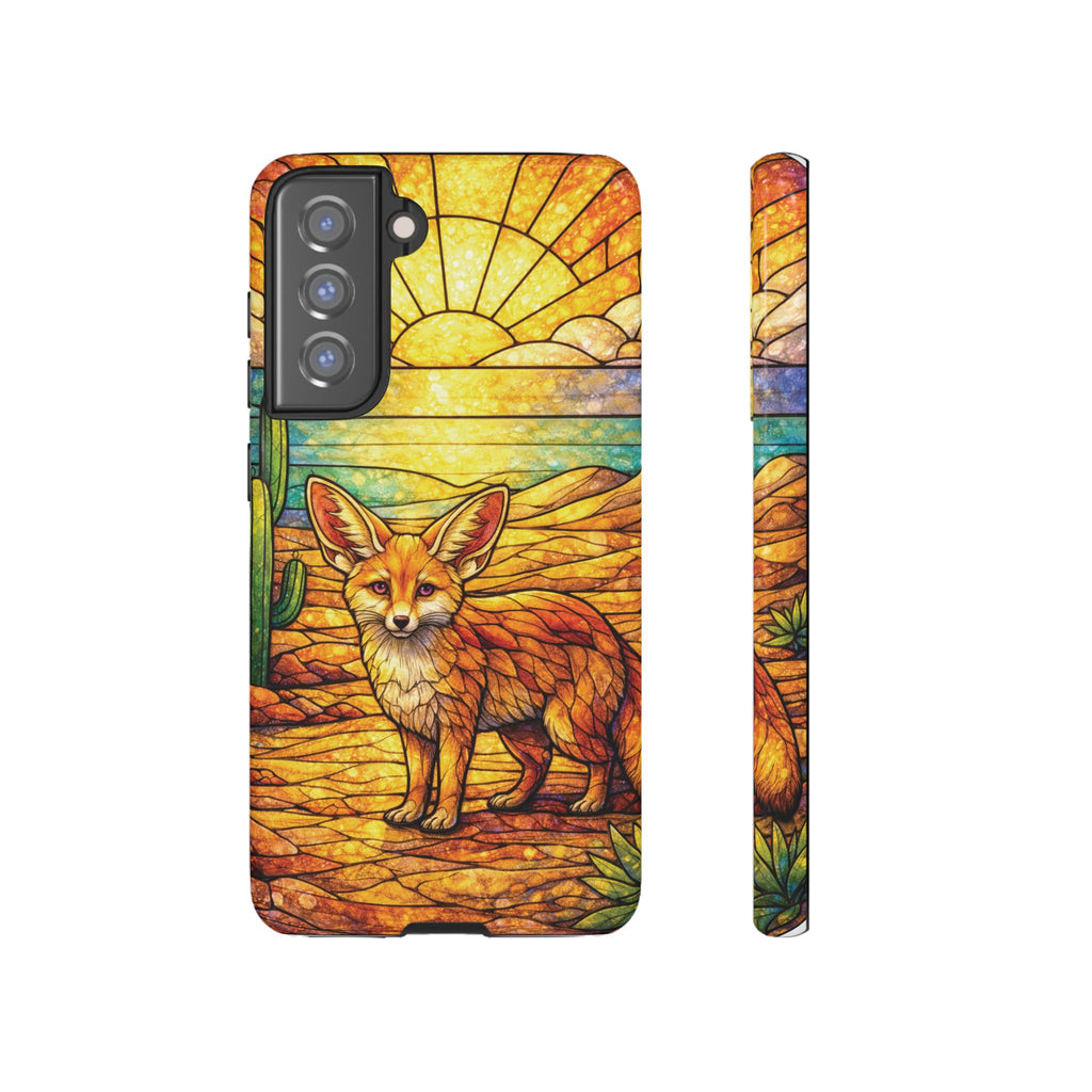 Desert Fox Stained Glass Phone Case — Galaxy & iPhone Pixel Compatible
