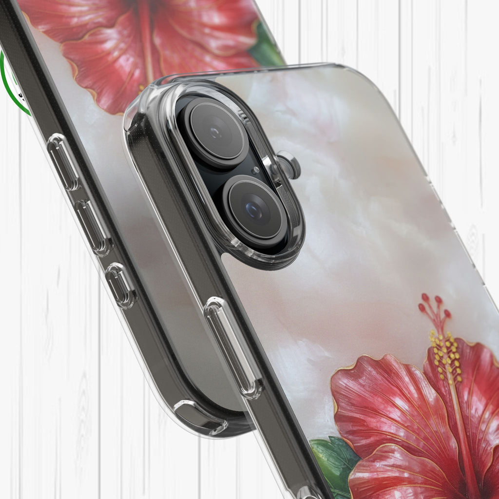 Unique Red flower art Phone Case Floral relief carving Red hibiscus sculpture Decorative tropical flower decor vibrant artistic