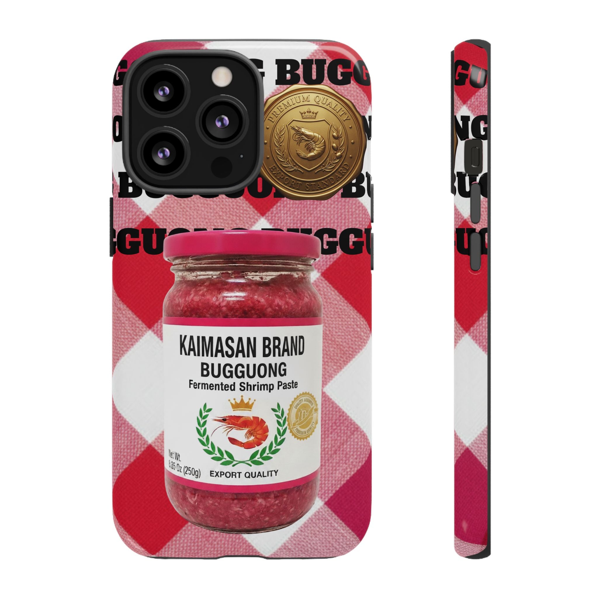 Red Gingham Phone Case Filipino Food Lover Gingham Pattern Phone Accessory Foodie Philippine Cuisine Lover Gift for Foodies