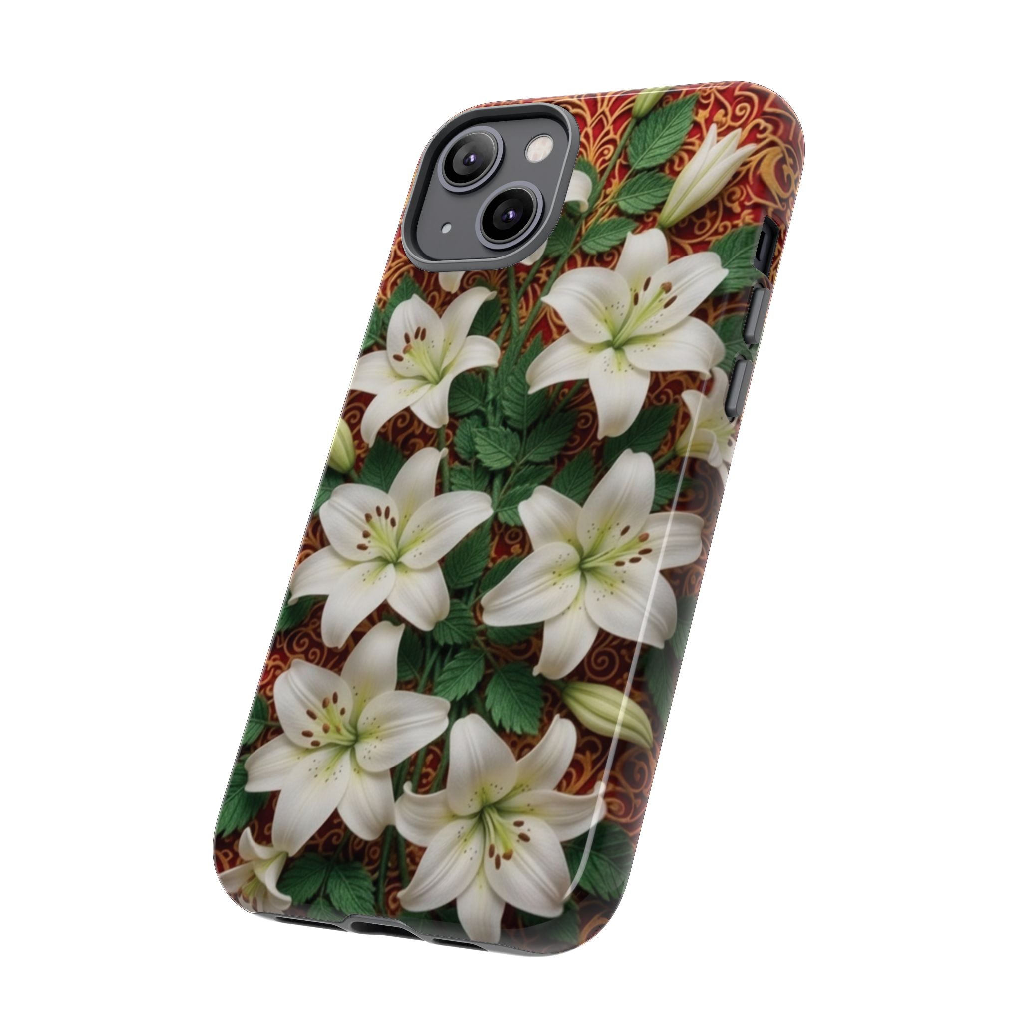 Luxury Lily Phone Case Elegant Floral Ornate Botanical Style Pristine White Bloom Motif Unique Accessory for iPhone Samsung Pixel Devices