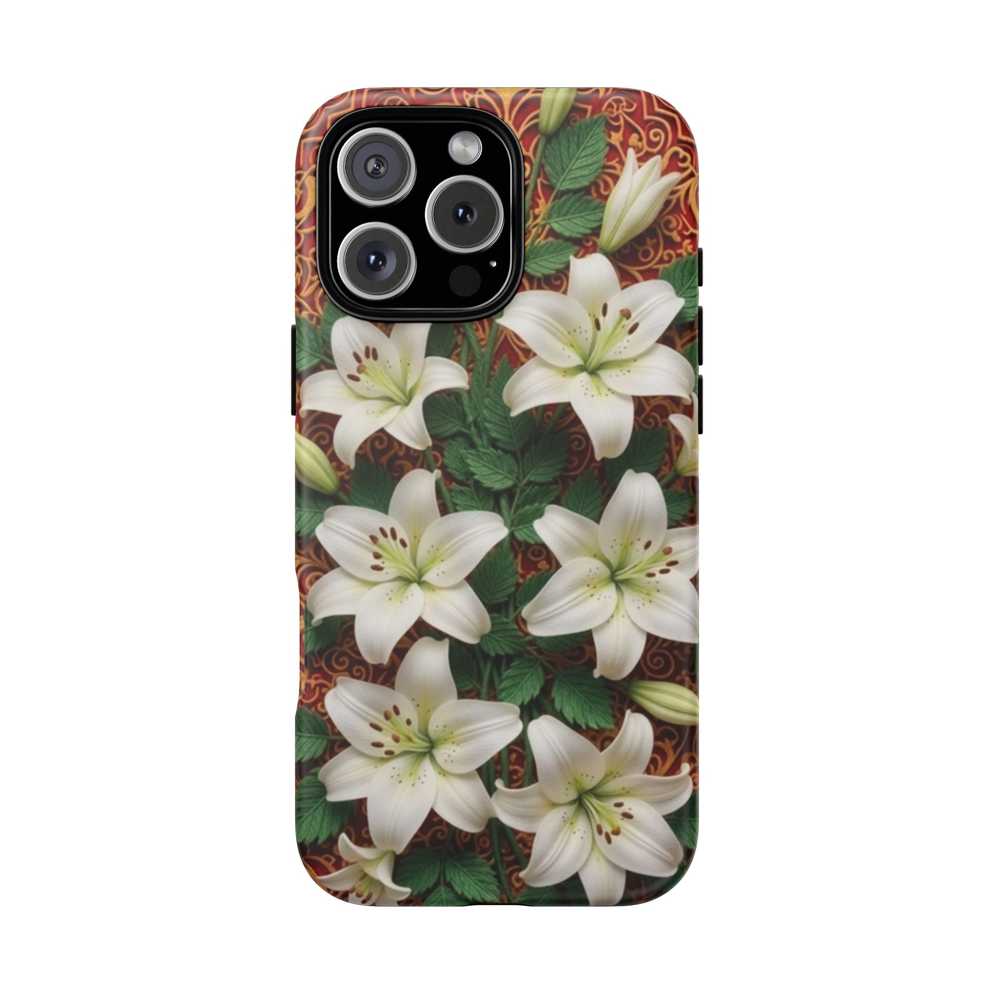 Luxury Lily Phone Case Elegant Floral Ornate Botanical Style Pristine White Bloom Motif Unique Accessory for iPhone Samsung Pixel Devices