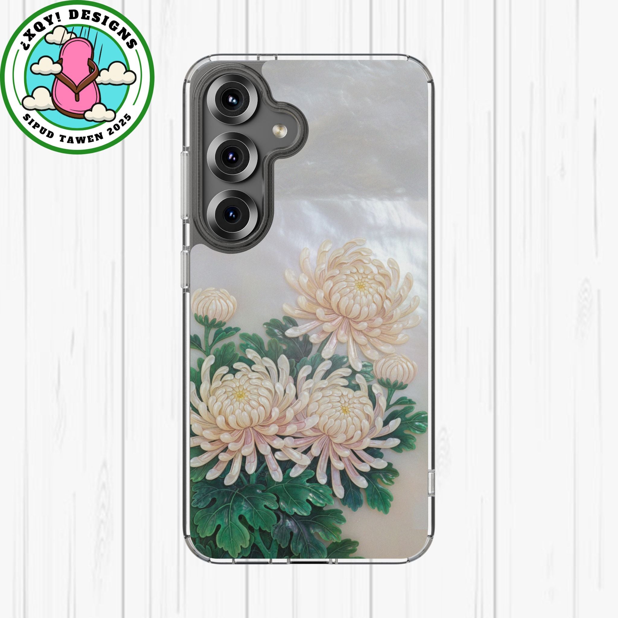 Mother of pearl inlay Phone Case Nacre art panel Chinese mother of pearl flowers Chrysanthemum wall art design elegant luxury  gift