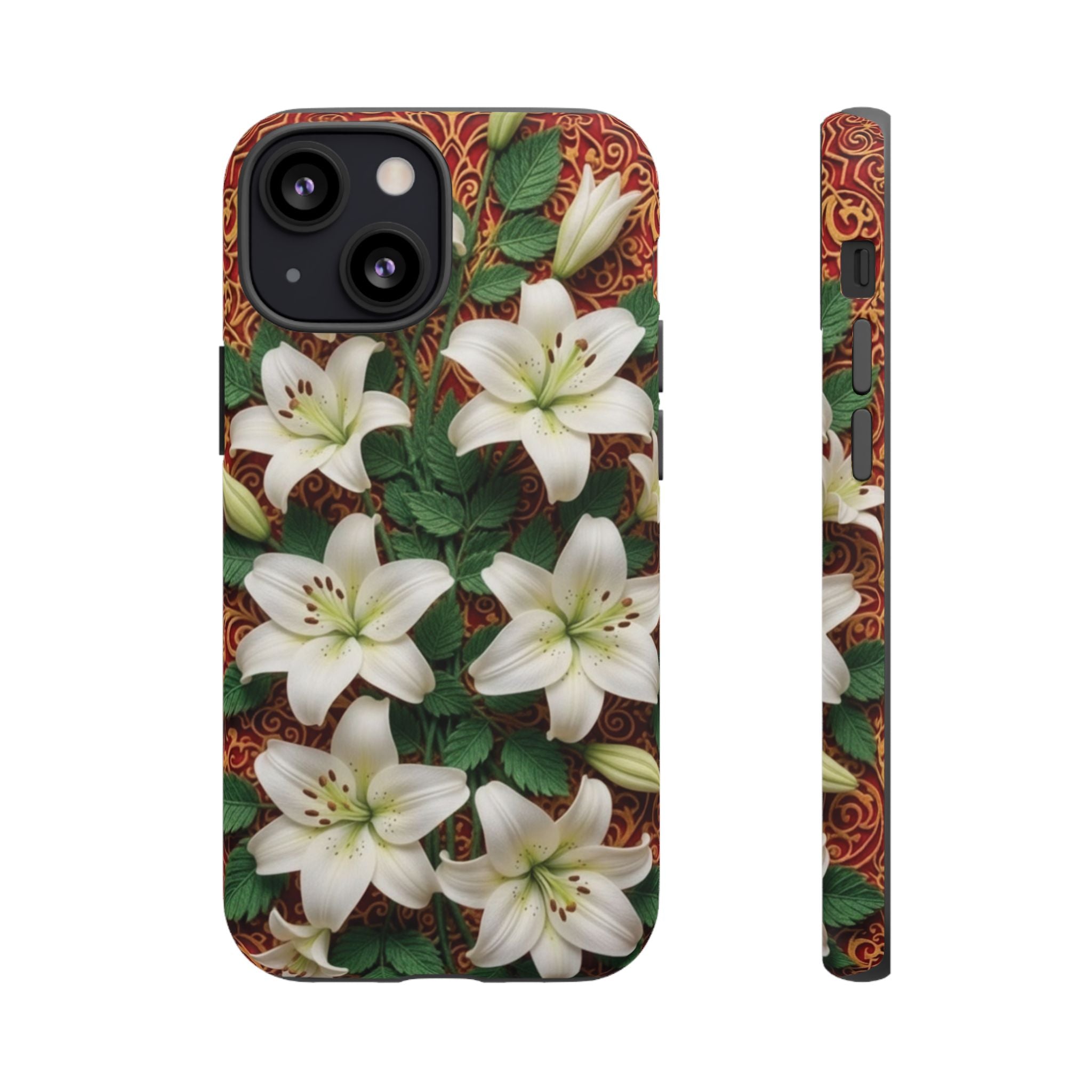 Luxury Lily Phone Case Elegant Floral Ornate Botanical Style Pristine White Bloom Motif Unique Accessory for iPhone Samsung Pixel Devices