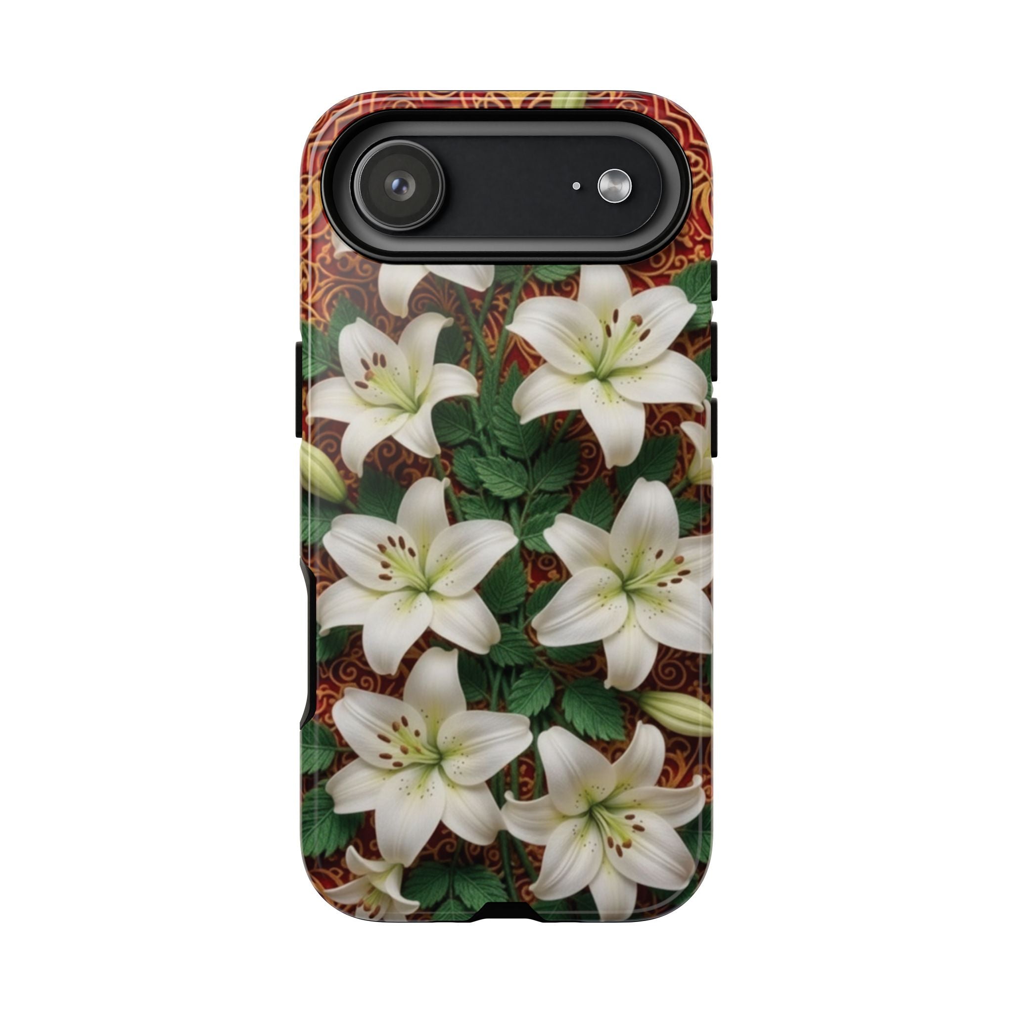 Luxury Lily Phone Case Elegant Floral Ornate Botanical Style Pristine White Bloom Motif Unique Accessory for iPhone Samsung Pixel Devices