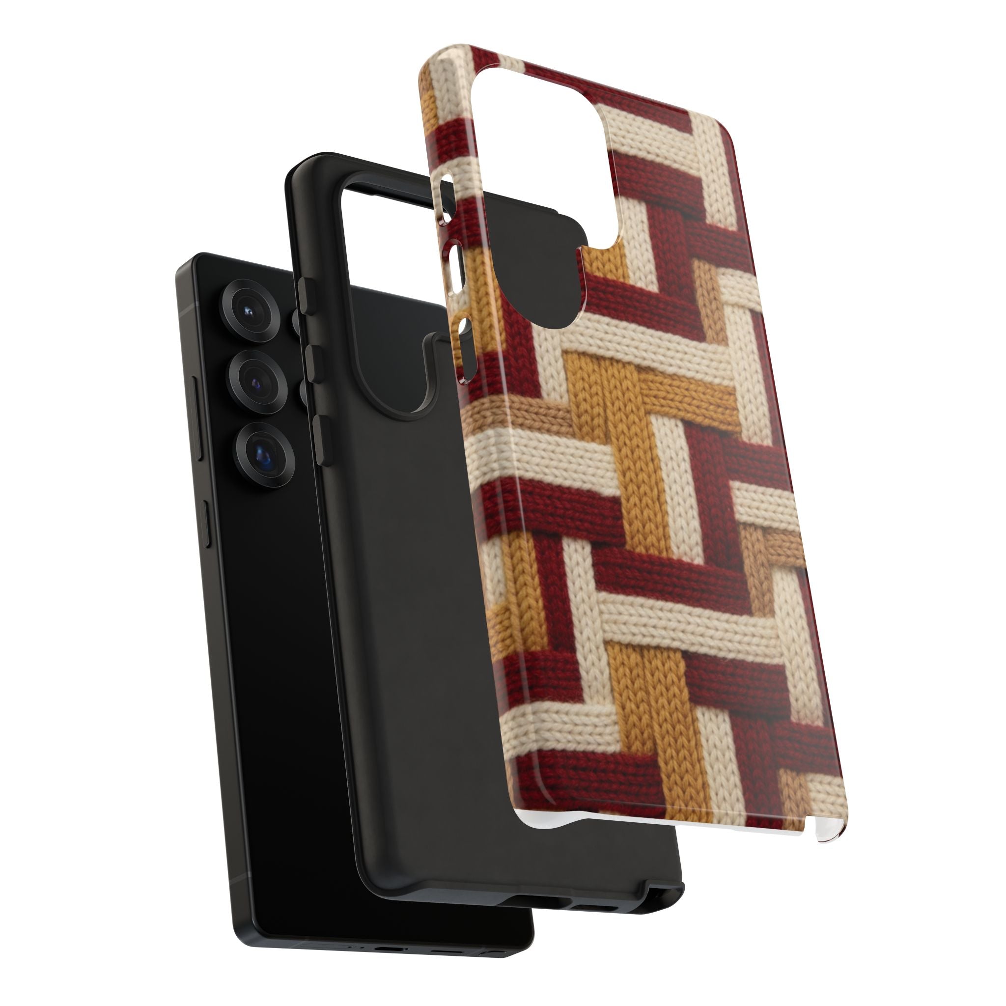 Yarn Pattern Phone Case Cozy Knit Texture Smartphone Protective Cover Elegant Design Mobile Device Cases for Samsung iPhone Pixel Models