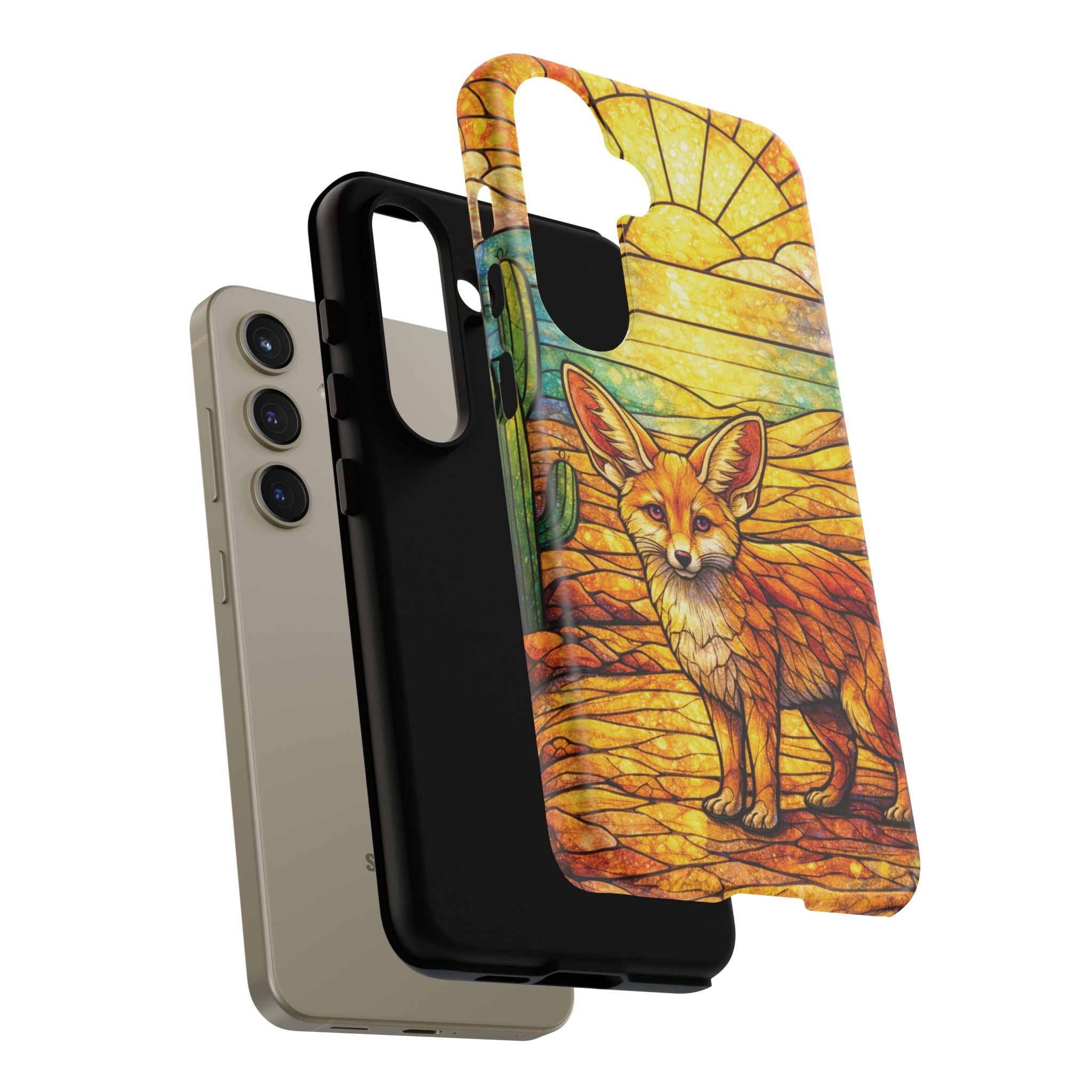 Desert Fox Stained Glass Phone Case — Galaxy & iPhone Pixel Compatible