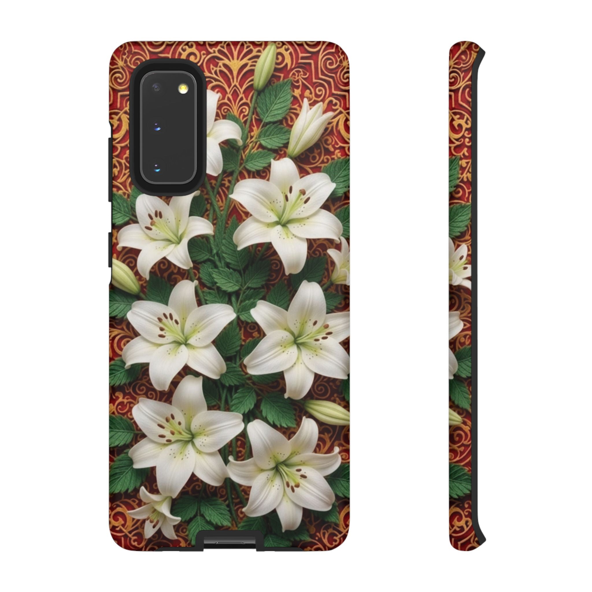 Luxury Lily Phone Case Elegant Floral Ornate Botanical Style Pristine White Bloom Motif Unique Accessory for iPhone Samsung Pixel Devices