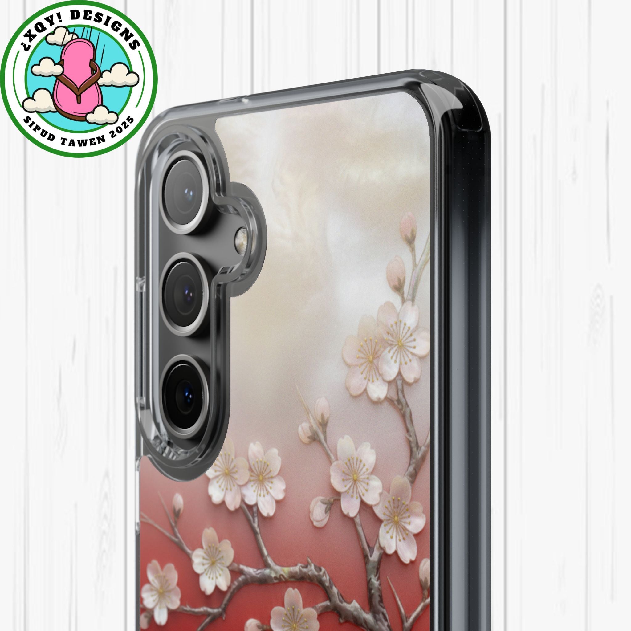Mother of Pearl Floral Phone Case Elegant Sakura Design Asian Inspired Shell Inlay Artwork Japanese Blossom Decor Mobile Cover