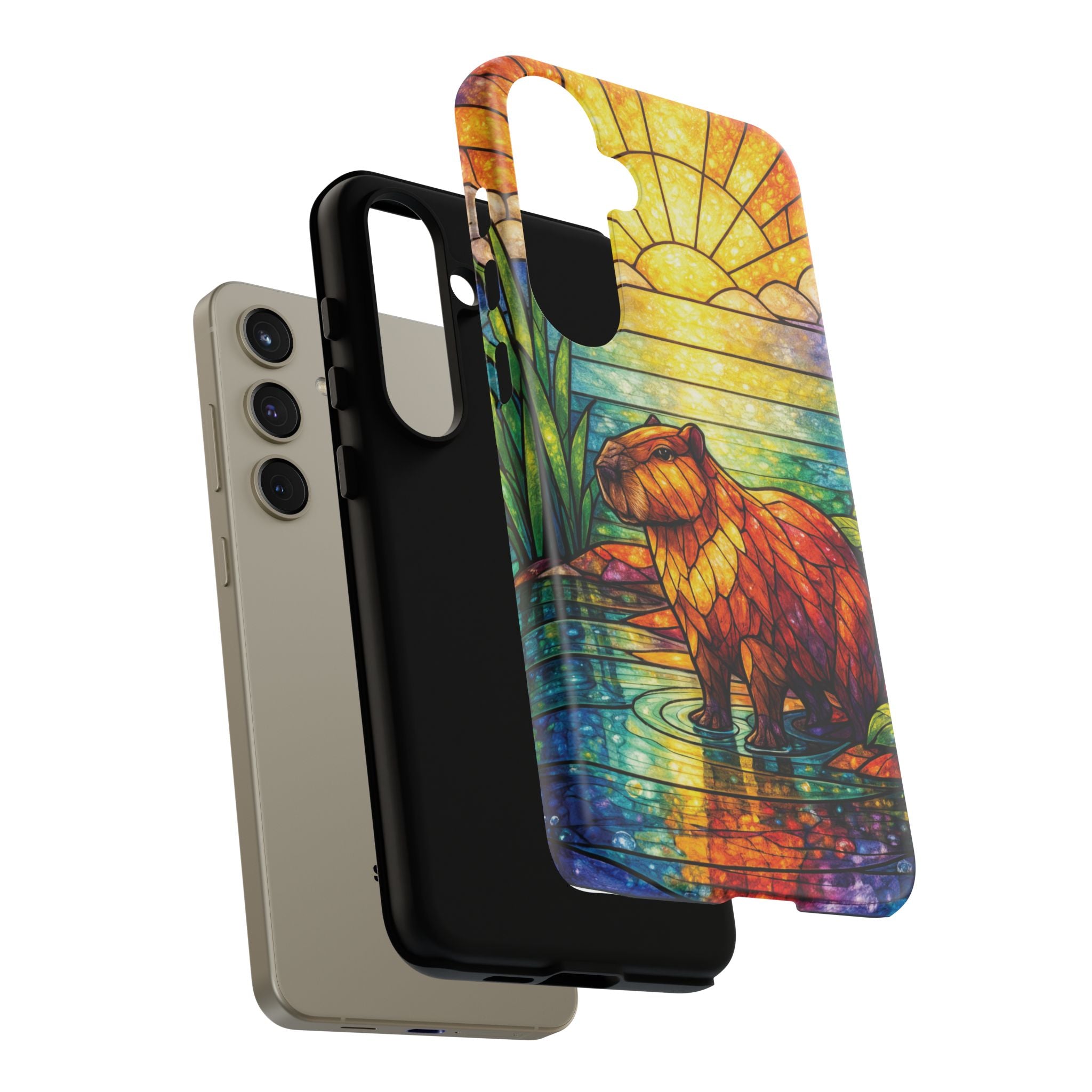 Capybara Stained Glass Galaxy Phone Case — "Tough Cases"