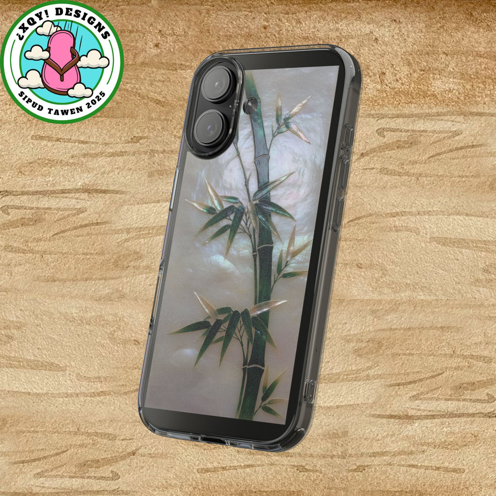Phone Case, Mother of Pearl Bamboo Floral Design Impact-Resistant Cover, Protective Shell, Unique Gift, Accessories