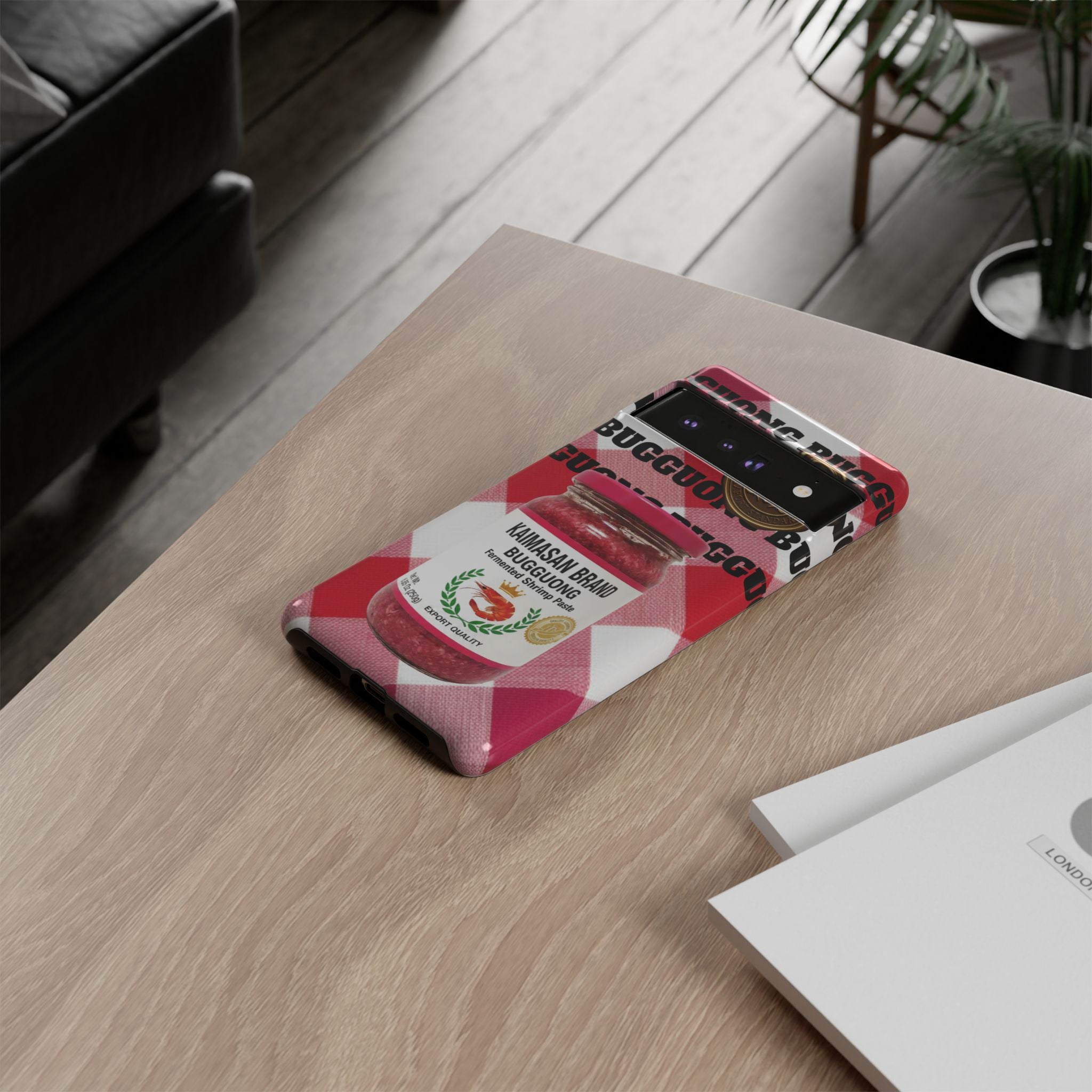 Red Gingham Phone Case Filipino Food Lover Gingham Pattern Phone Accessory Foodie Philippine Cuisine Lover Gift for Foodies