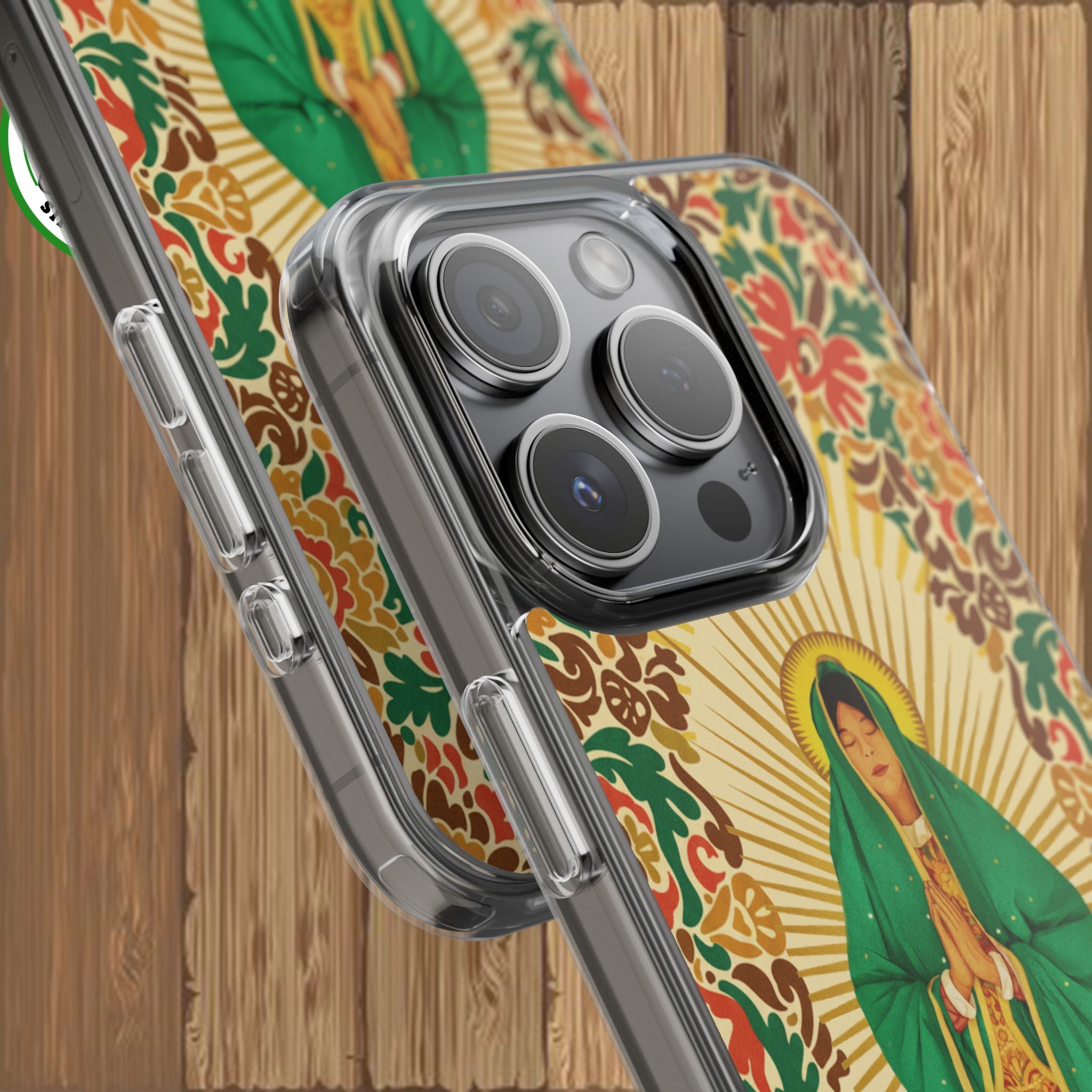 Virgin of Guadalupe Phone Case — Cut-Paper Style Religious Christian iPhone Samsung Pixel