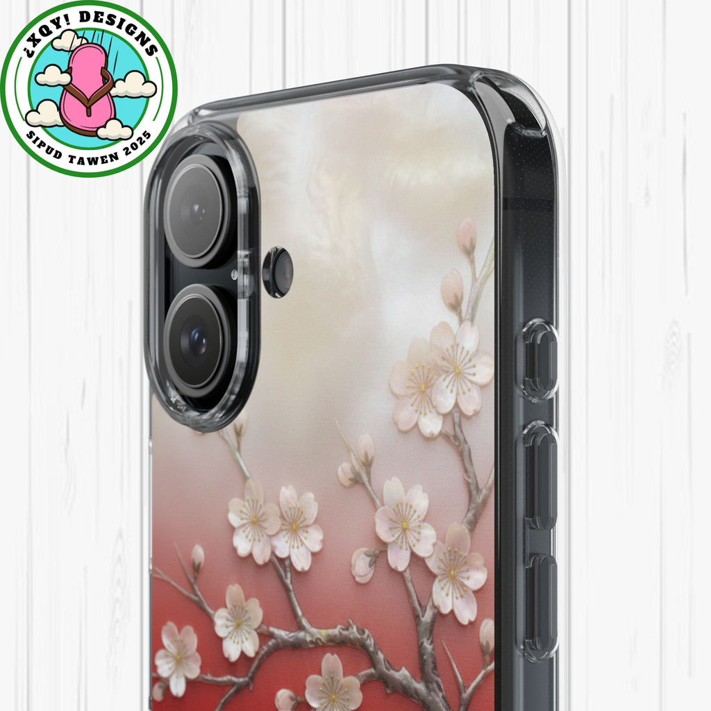 Mother of Pearl Floral Phone Case Elegant Sakura Design Asian Inspired Shell Inlay Artwork Japanese Blossom Decor Mobile Cover