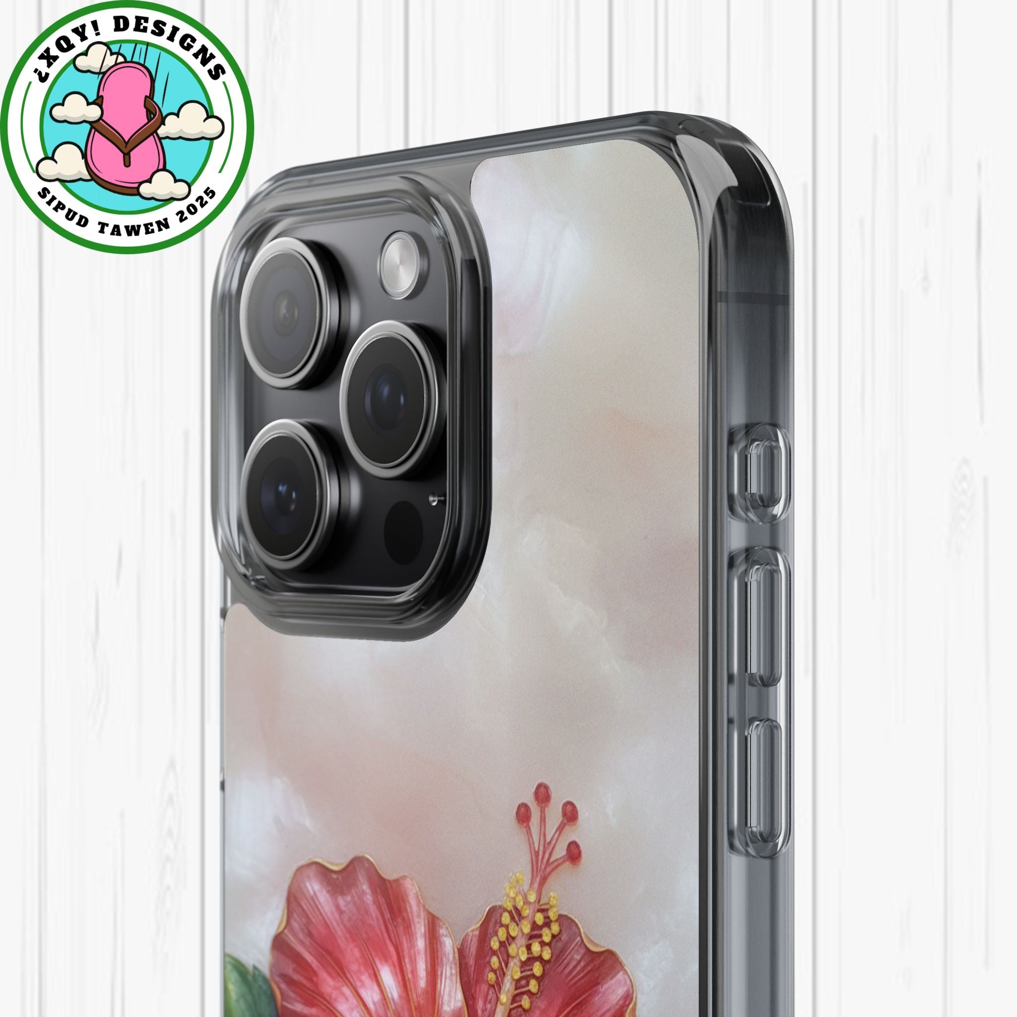 Unique Red flower art Phone Case Floral relief carving Red hibiscus sculpture Decorative tropical flower decor vibrant artistic