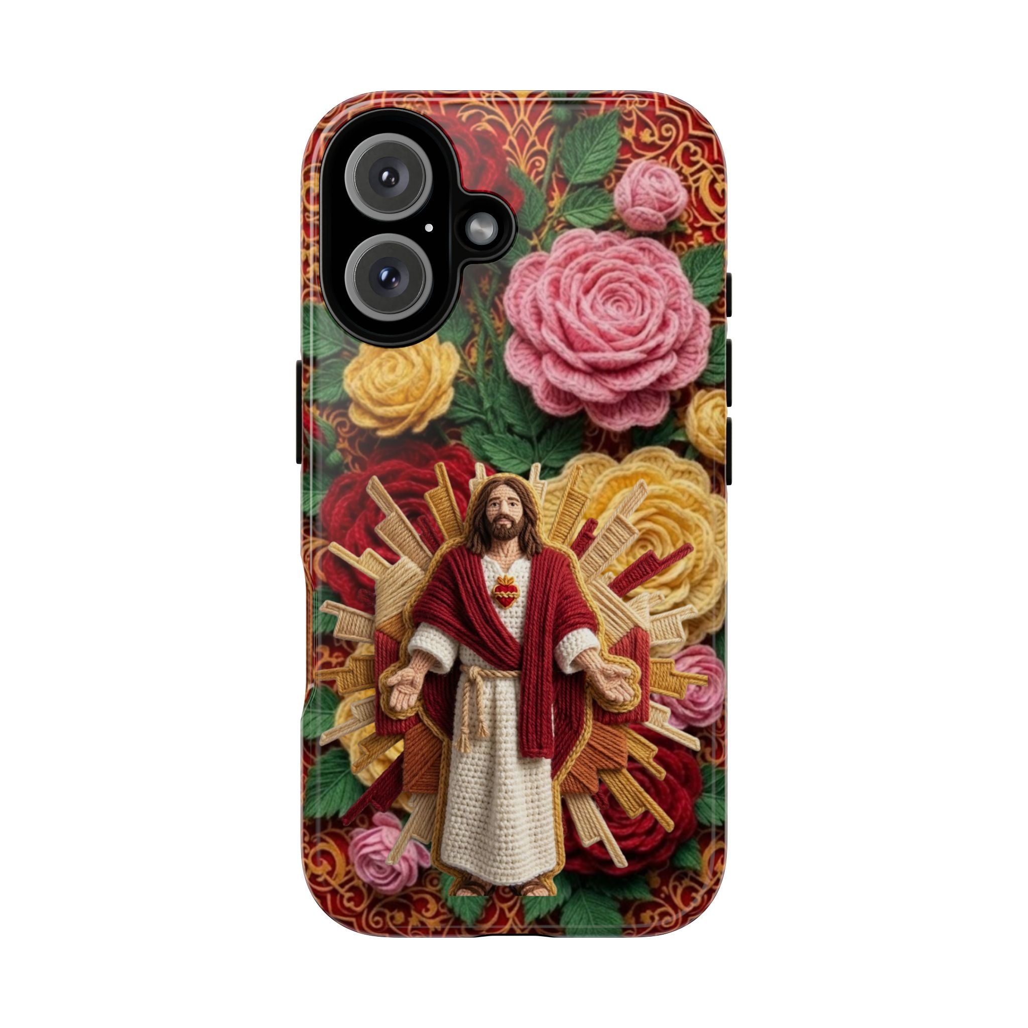 Jesus Resurrection faux-yarn phone case | Resurrection artwork phone case