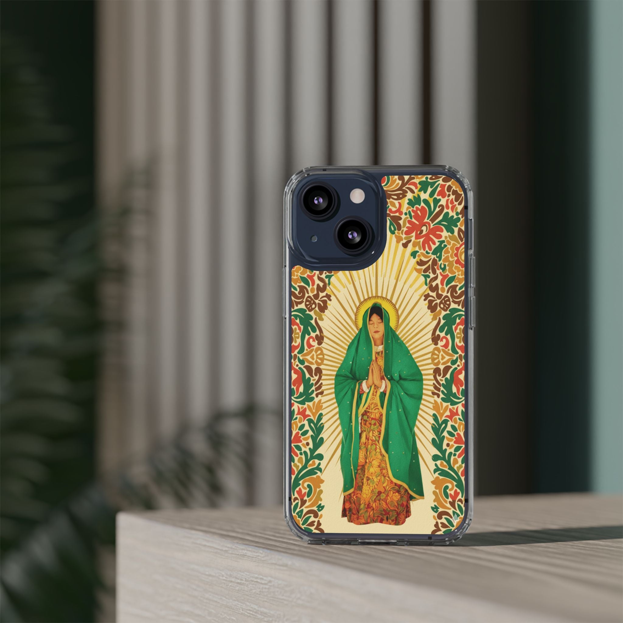 Virgin of Guadalupe Phone Case — Cut-Paper Style Religious Christian iPhone Samsung Pixel