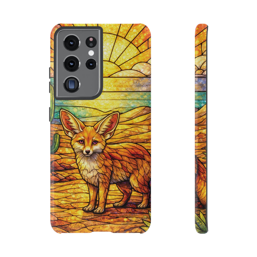 Desert Fox Stained Glass Phone Case — Galaxy & iPhone Pixel Compatible