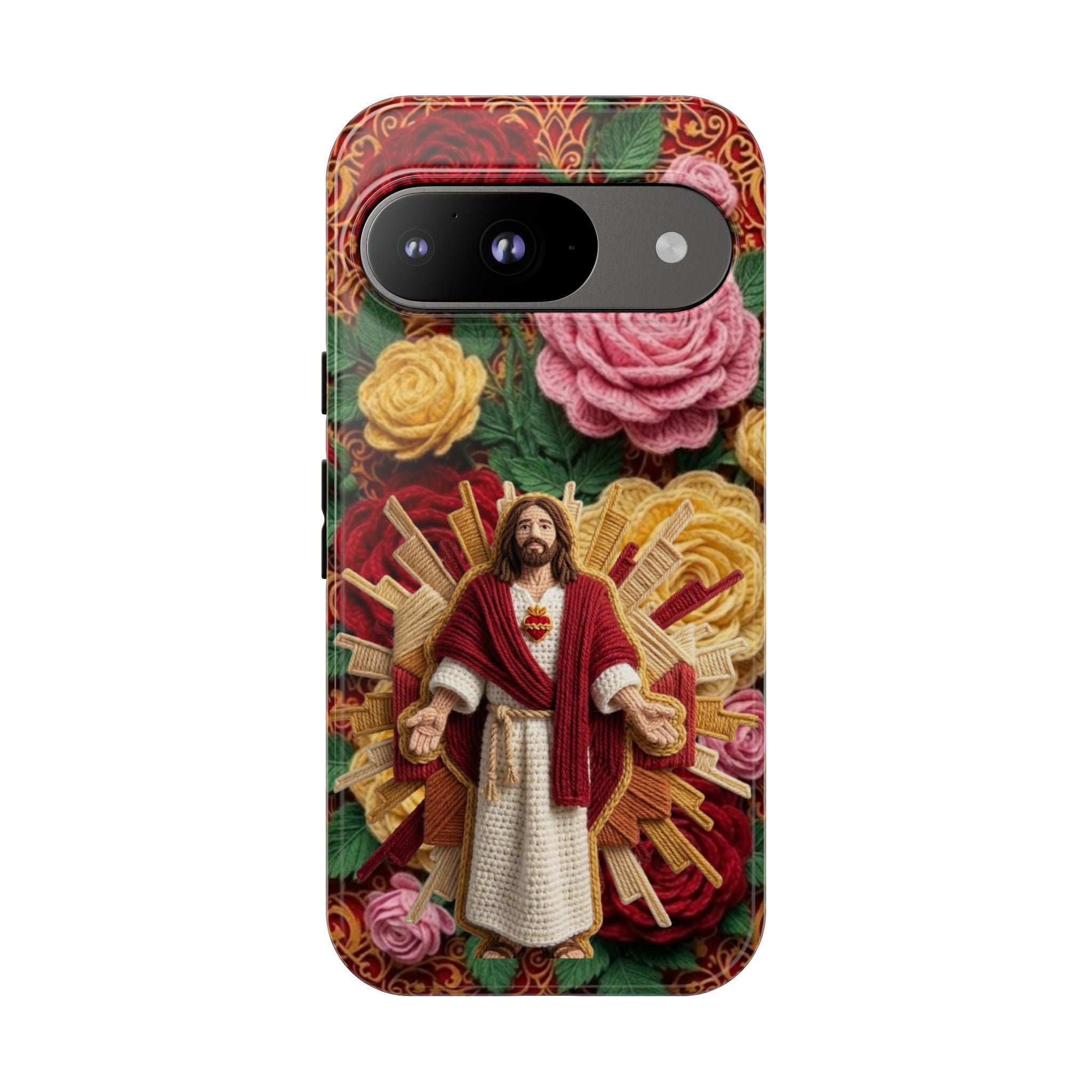 Jesus Resurrection faux-yarn phone case | Resurrection artwork phone case