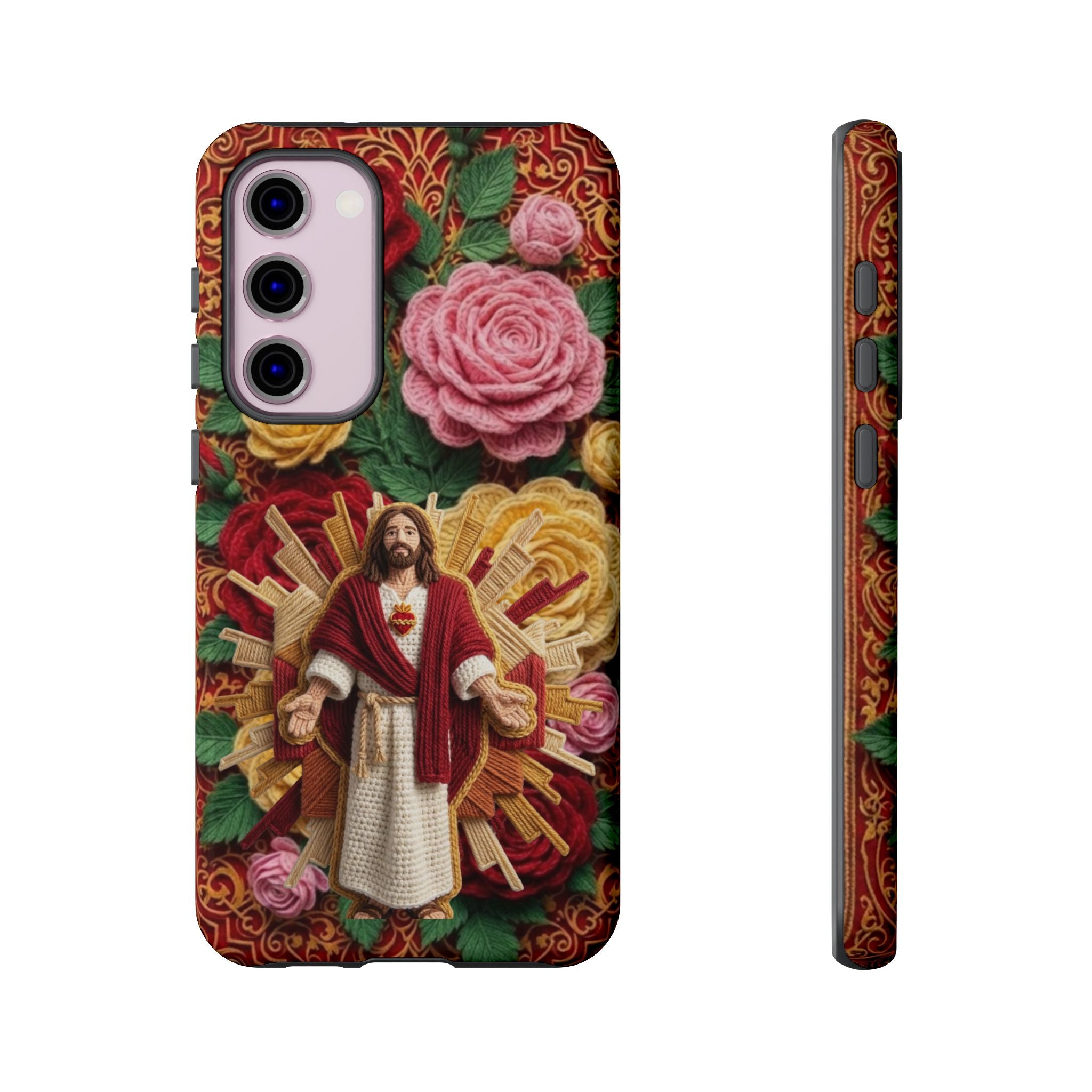 Jesus Resurrection faux-yarn phone case | Resurrection artwork phone case