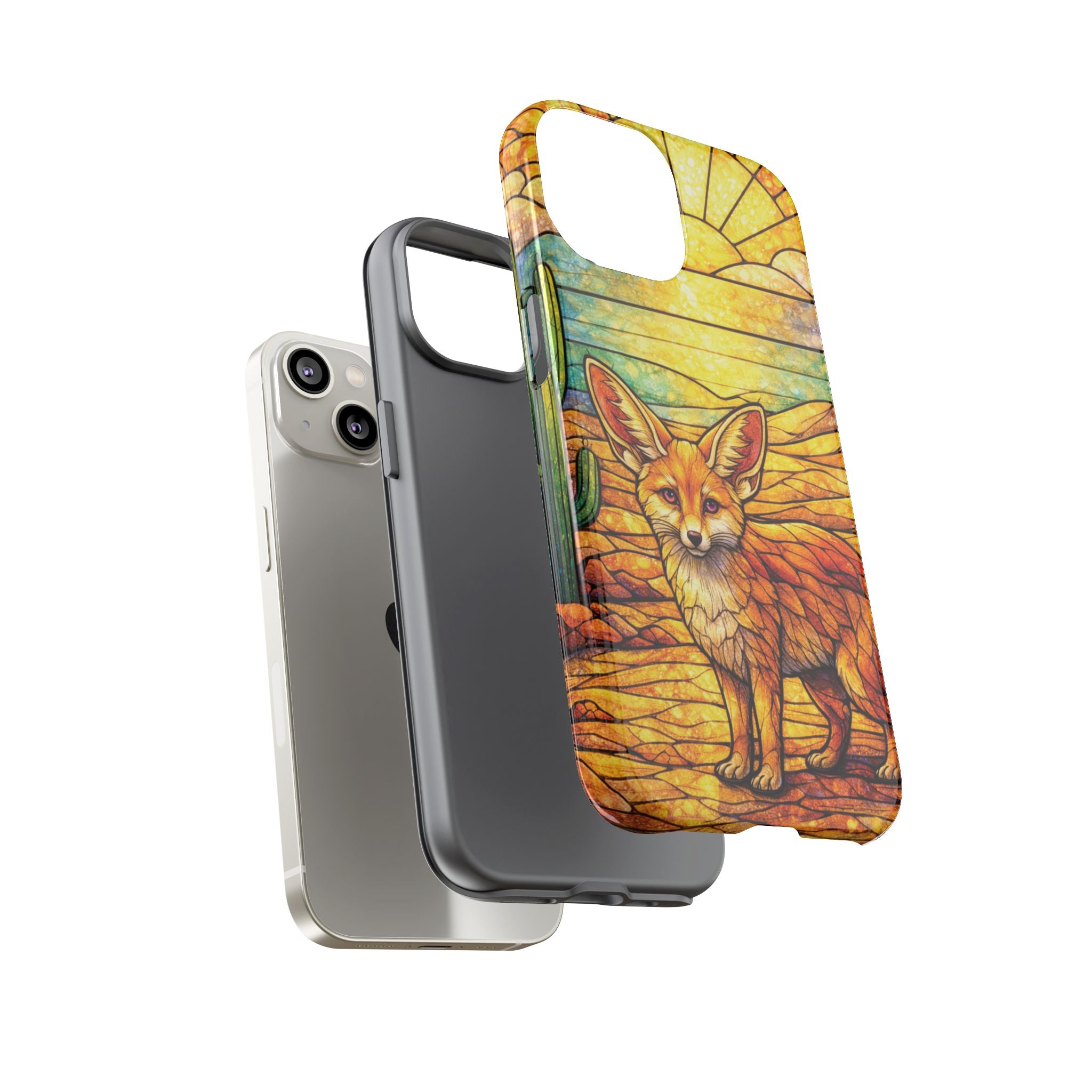 Desert Fox Stained Glass Phone Case — Galaxy & iPhone Pixel Compatible