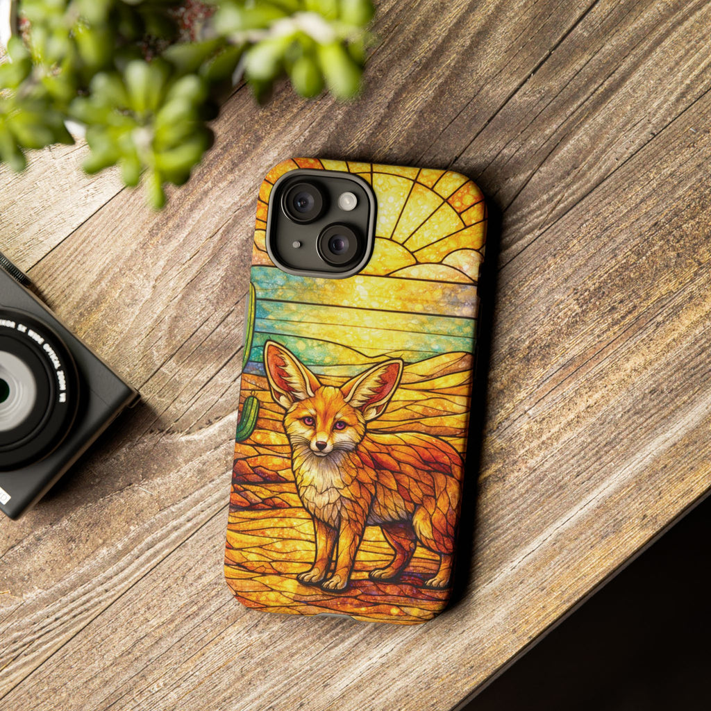 Desert Fox Stained Glass Phone Case — Galaxy & iPhone Pixel Compatible