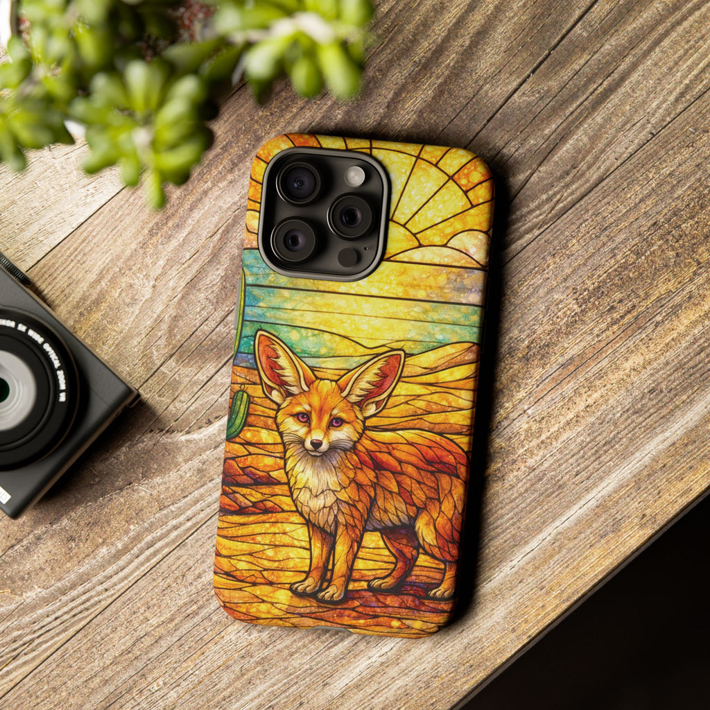 Desert Fox Stained Glass Phone Case — Galaxy & iPhone Pixel Compatible