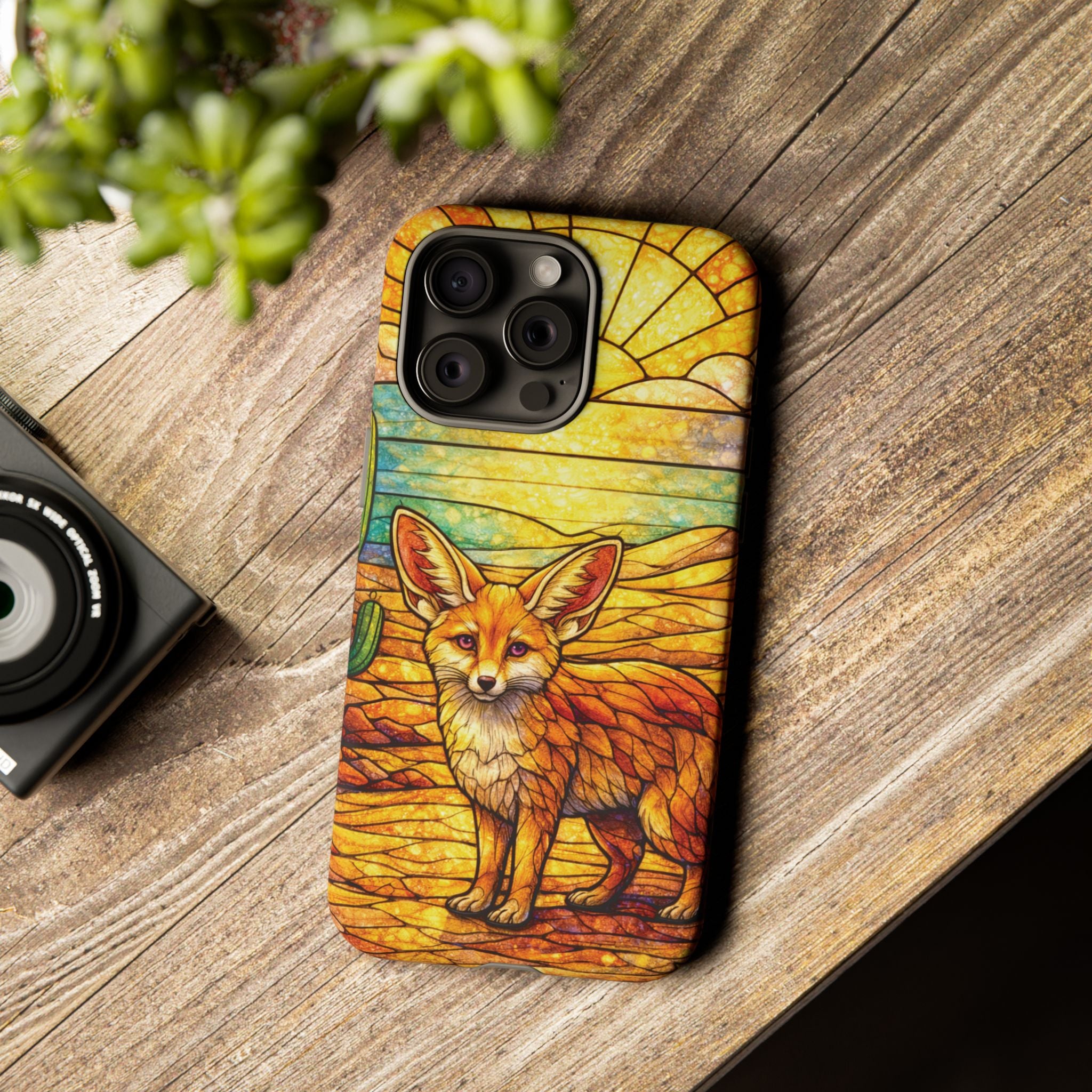 Desert Fox Stained Glass Phone Case — Galaxy & iPhone Pixel Compatible