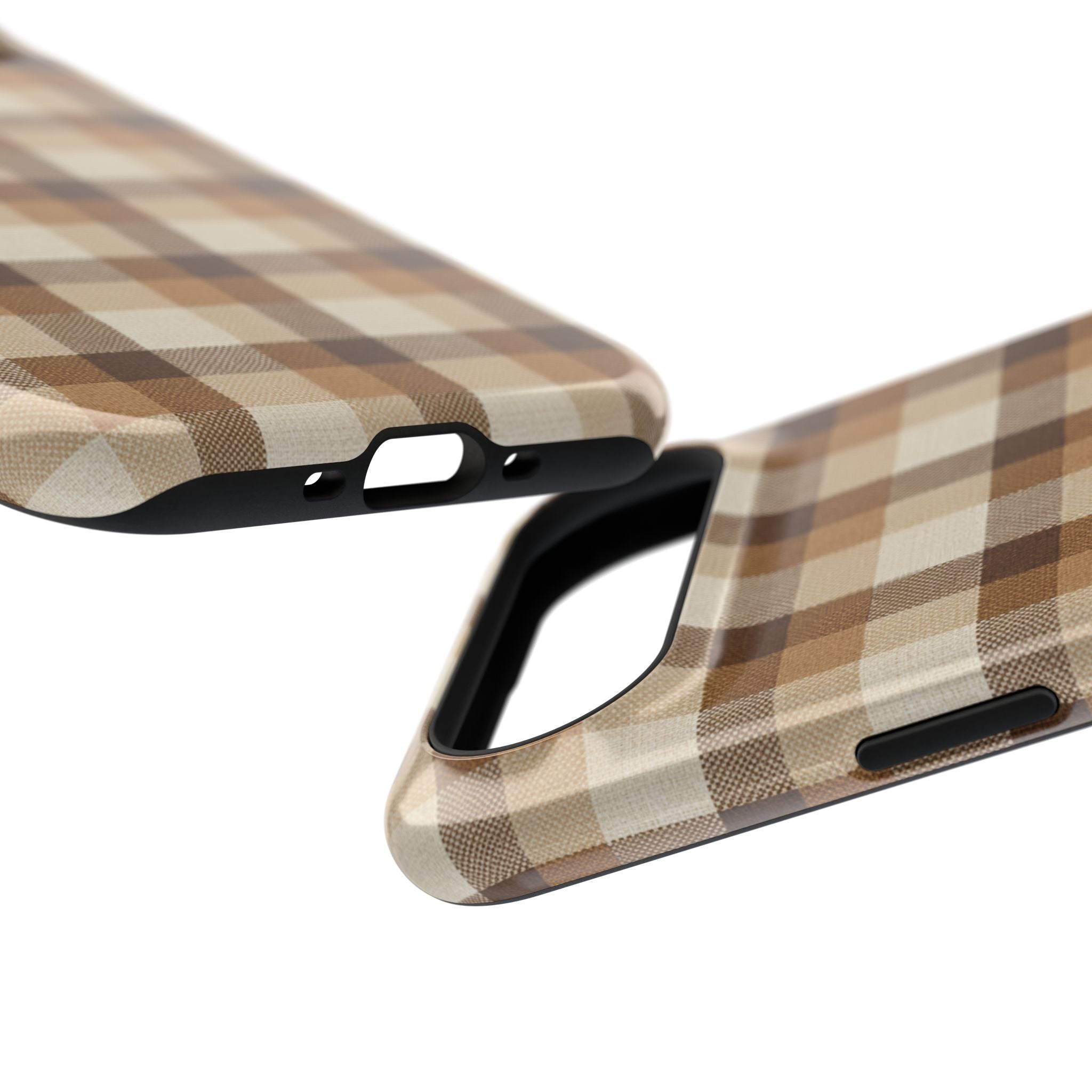 Brown Plaid Pattern Impact-Resistant Case | Checkered Phone Case