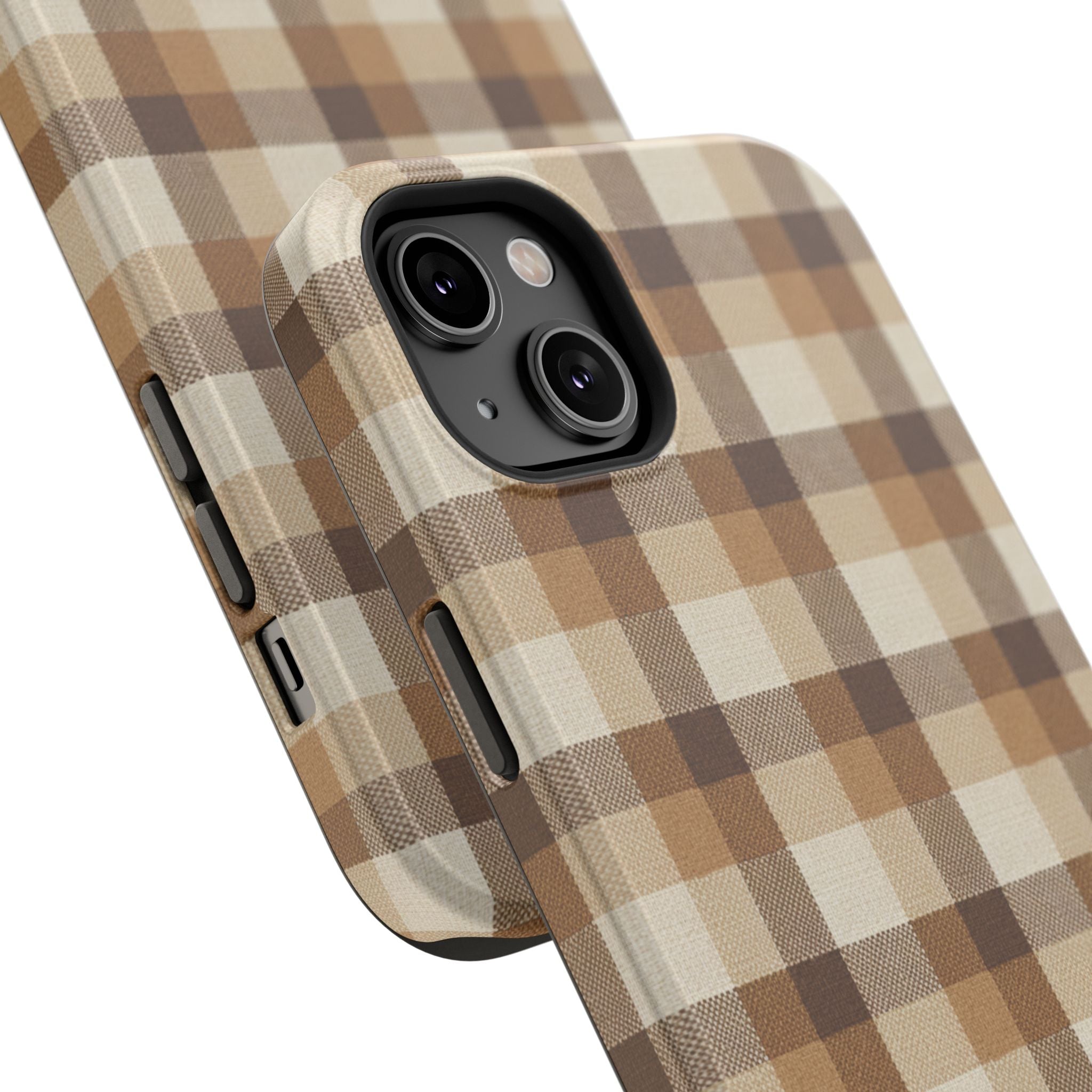 Brown Plaid Pattern Impact-Resistant Case | Checkered Phone Case