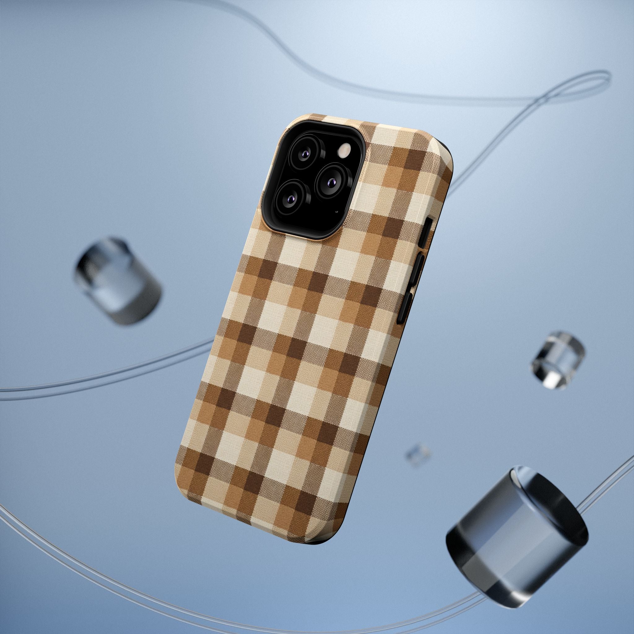 Brown Plaid Pattern Impact-Resistant Case | Checkered Phone Case