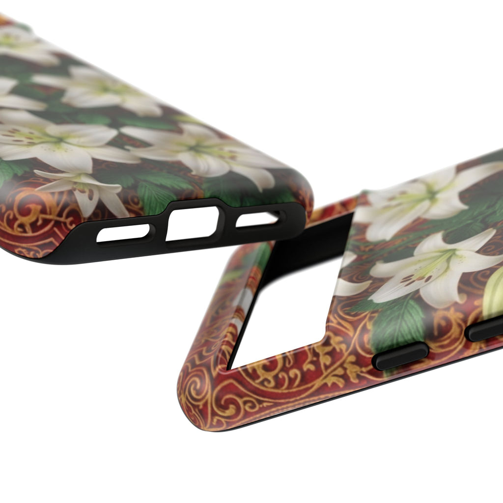 Luxury Lily Phone Case Elegant Floral Ornate Botanical Style Pristine White Bloom Motif Unique Accessory for iPhone Samsung Pixel Devices