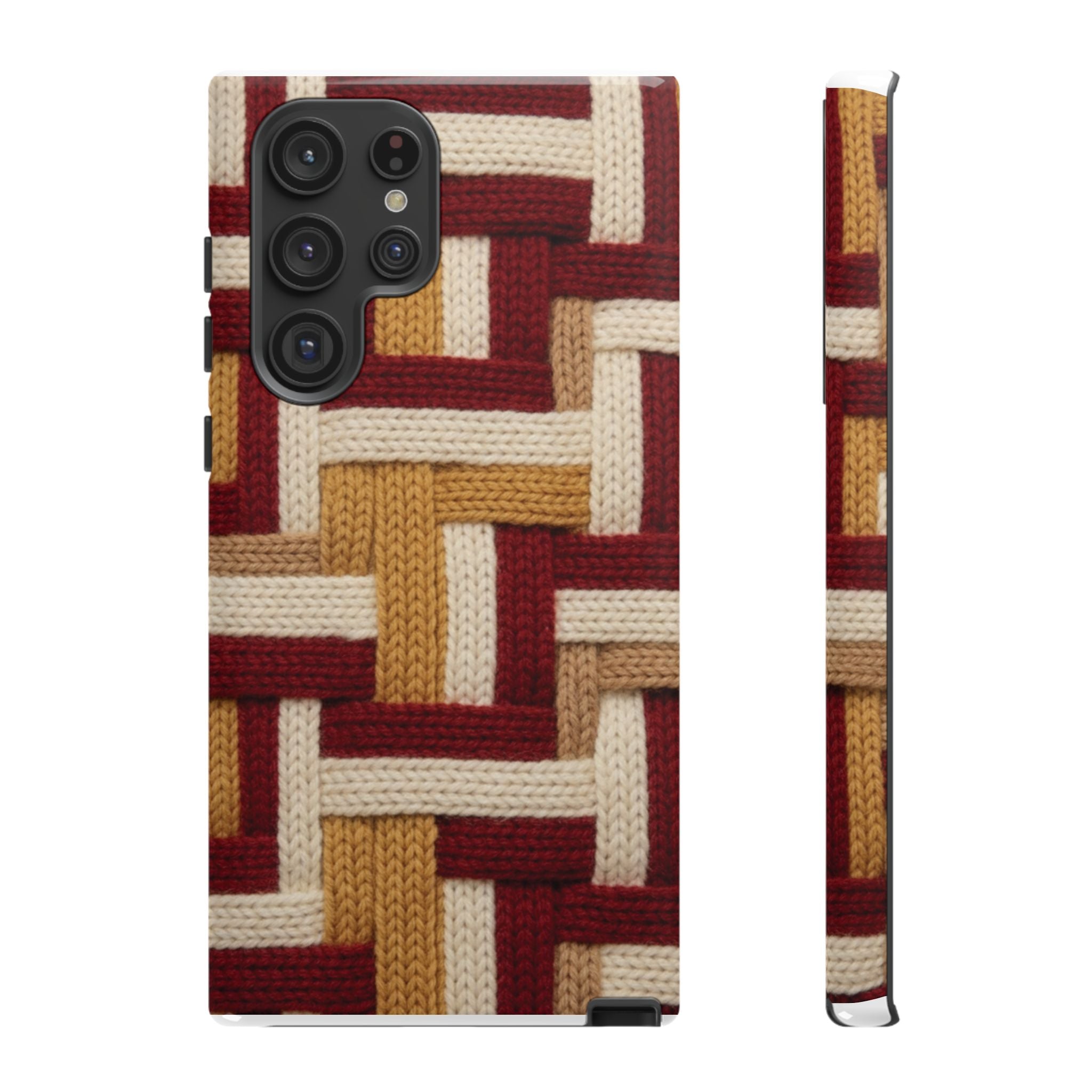 Yarn Pattern Phone Case Cozy Knit Texture Smartphone Protective Cover Elegant Design Mobile Device Cases for Samsung iPhone Pixel Models